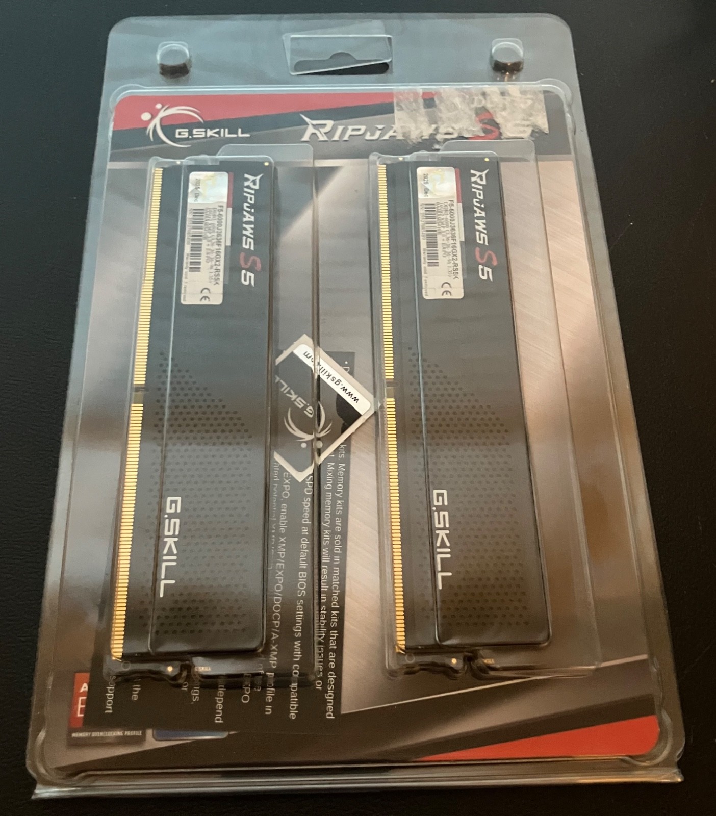 G.Skill Ripjaws S5 32GB (2 x 16GB) DDR5-6000 PC5-48000 Desktop Memory RAM