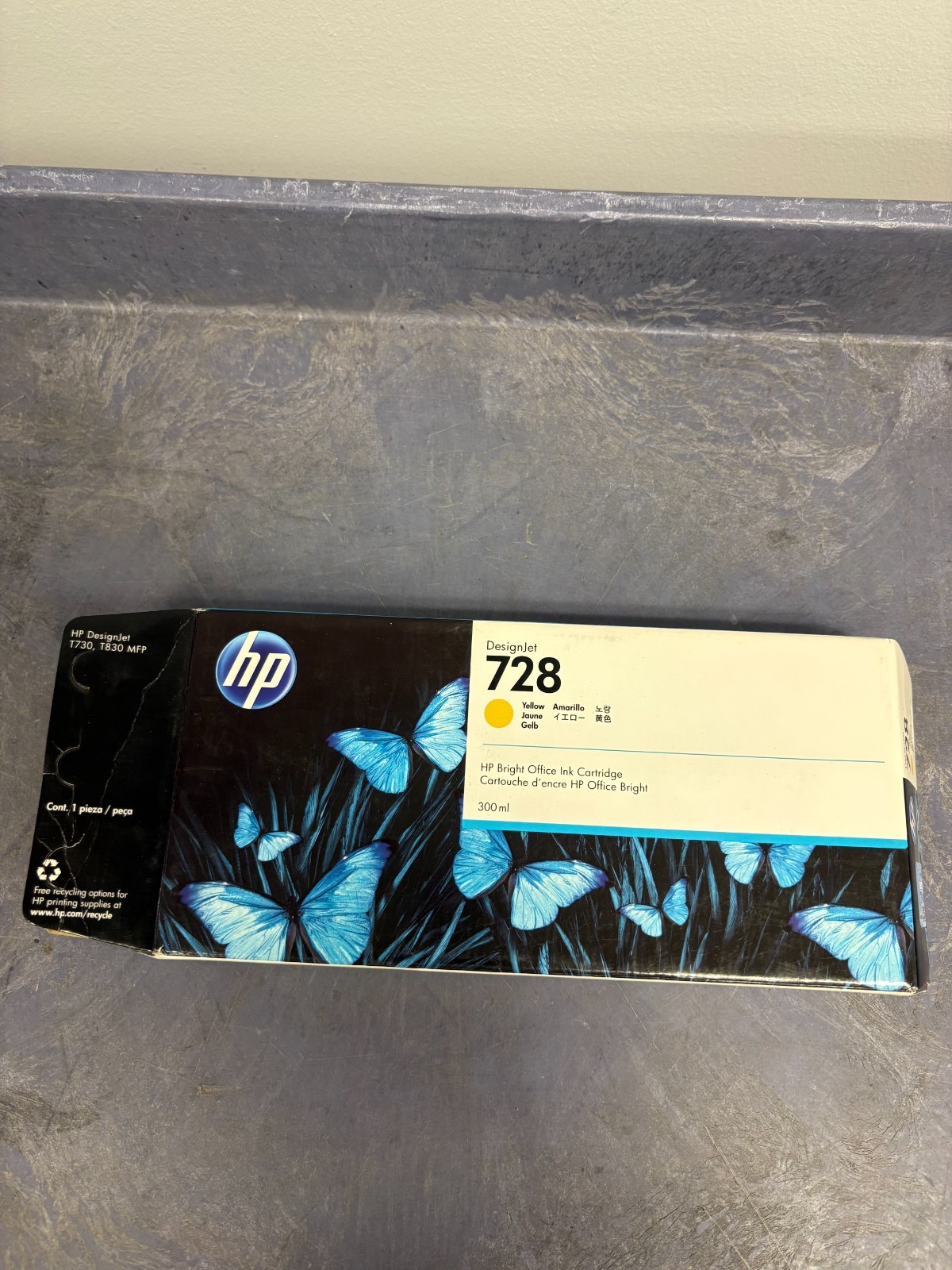 HP 728 Yellow Genuine/Original Ink Catridge - F9K15A#140
