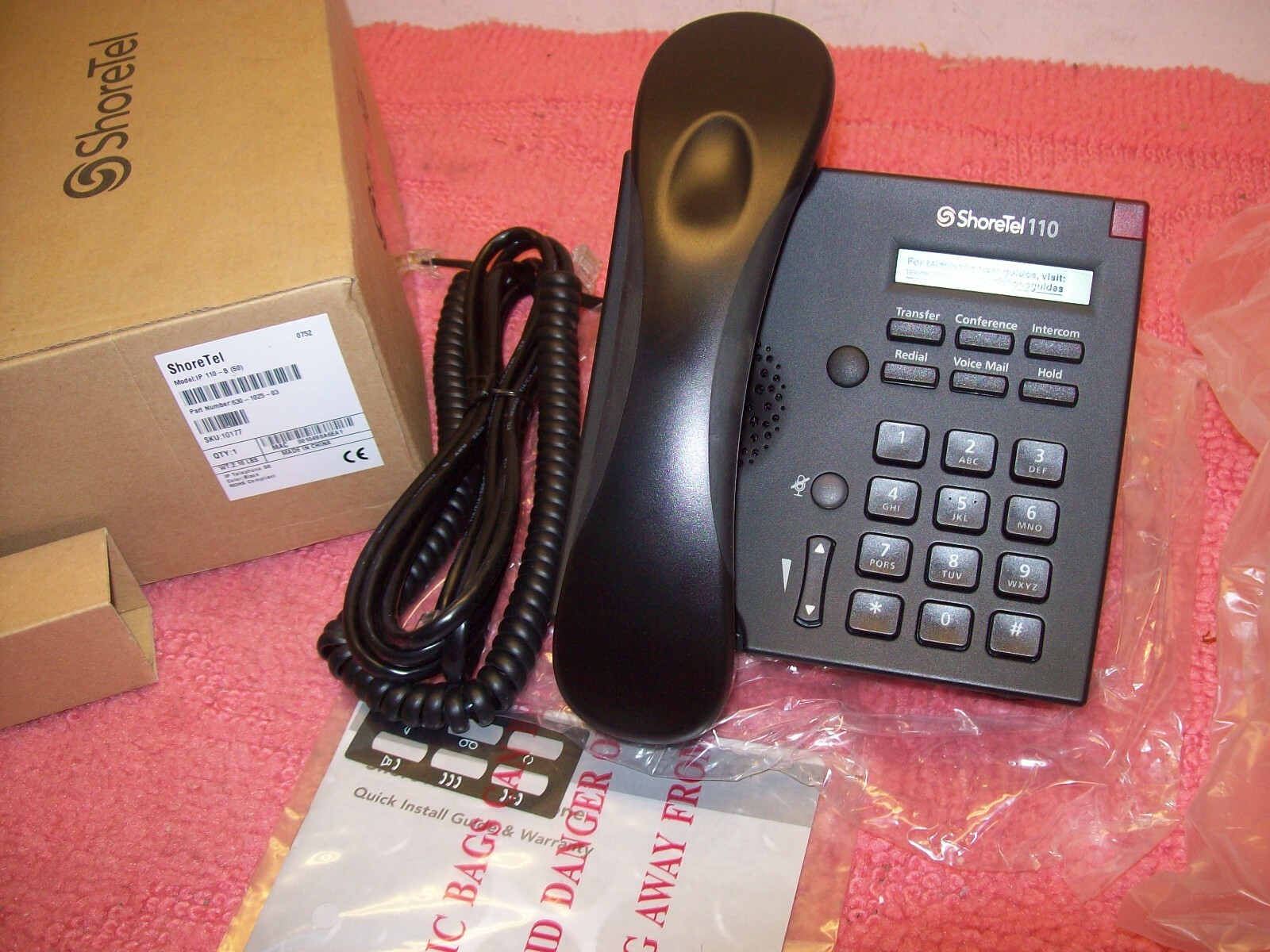 NEW IN BOX SHORETEL IP 110-B S0 BUSINESS VOIP PHONE, Black, 