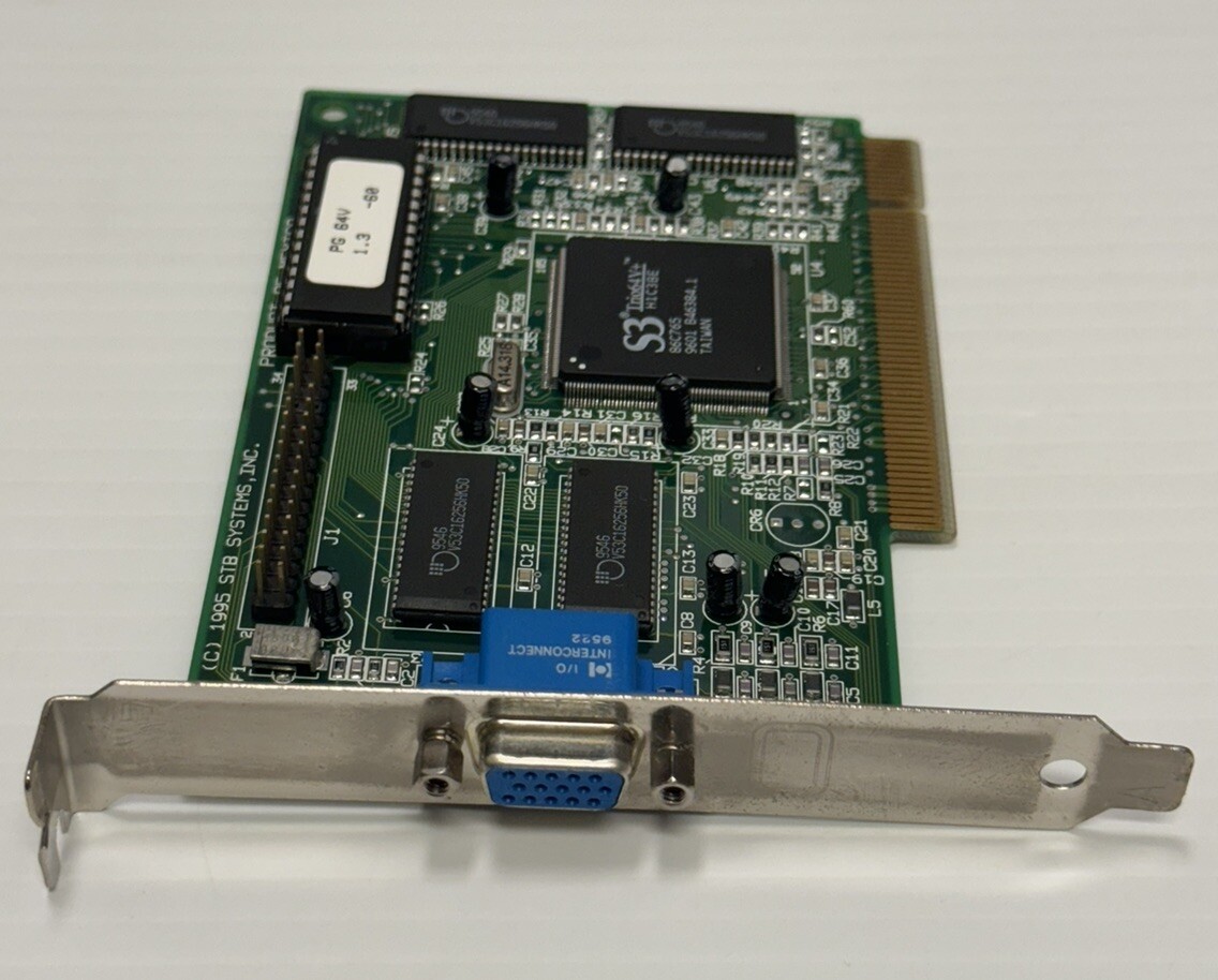 💻Vintage STB Systems PG 64V S3 Trio 64V+ PCI VGA Video Card FCC ID:EKSUSA765PCI