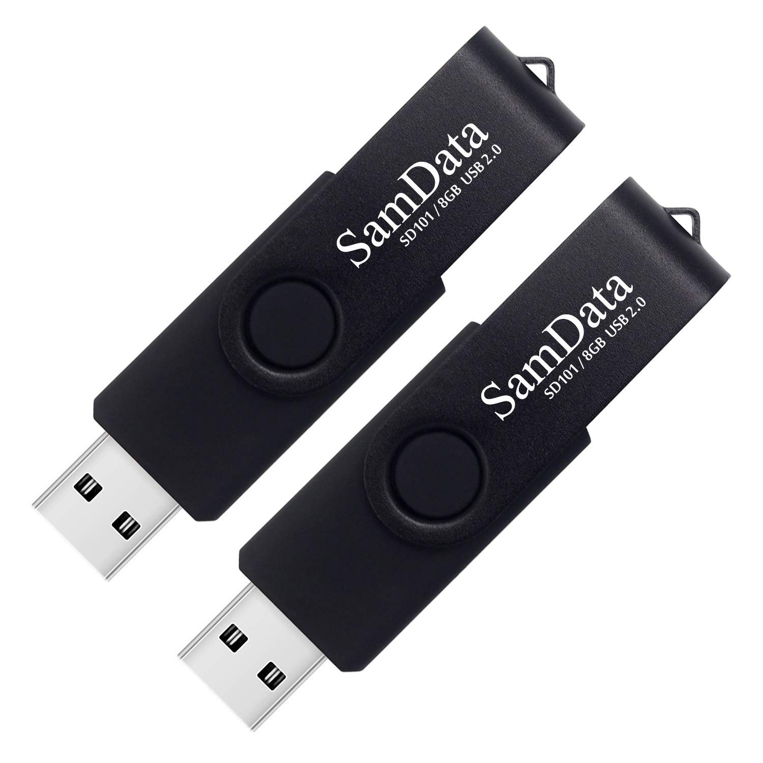 SamData 8GB USB Flash Drives 2 Pack Thumb Memory 8GB, Black 8GB*2 