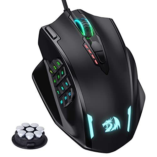 Redragon M908 Impact RGB MMO Gaming Mouse 12 Side Buttons 12400 DPI
