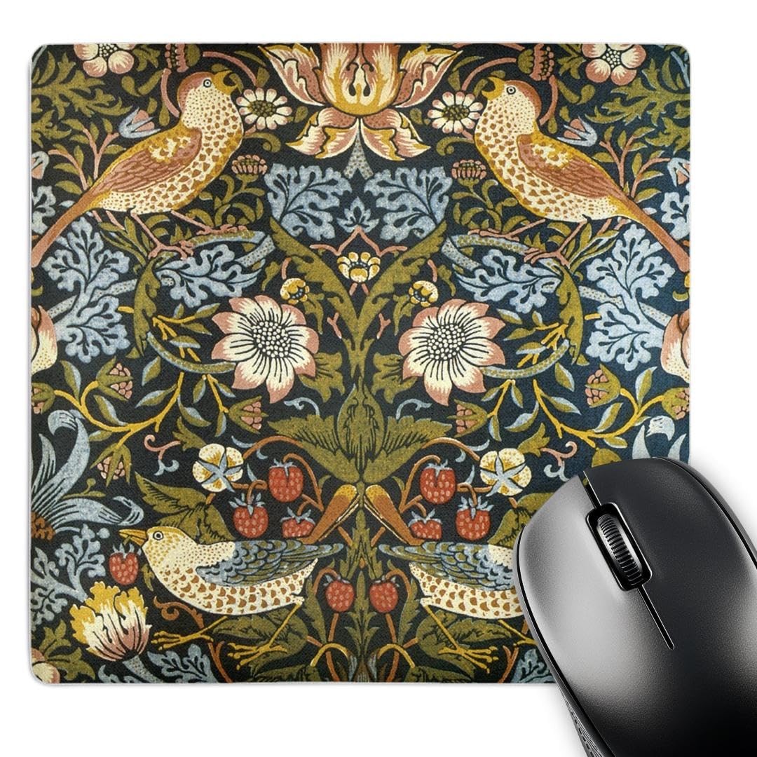 William Morris Strawberry Thief Pattern - Mouse Pad, 8 by 8 inches (mp_219390_1)