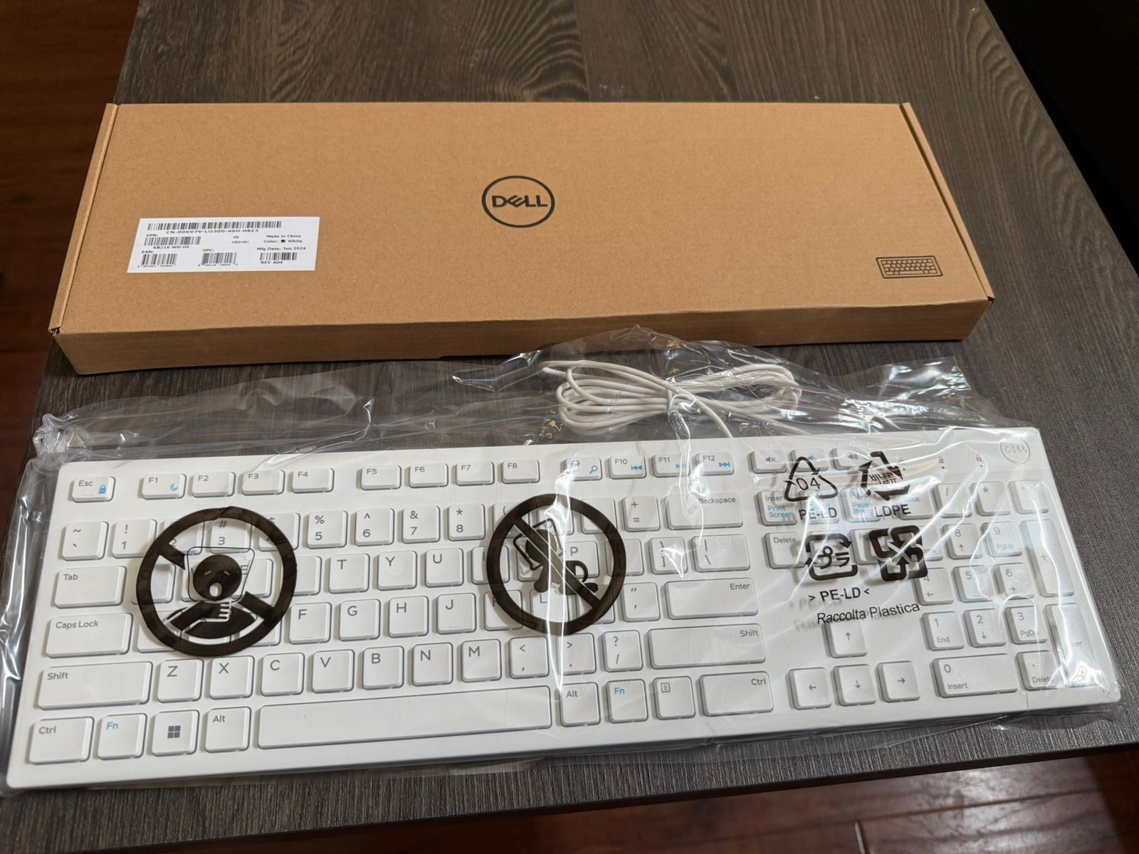 Dell KB216 Wired USB Keyboard White Brand New Factory Sealed KB216-WH-US 0KV7V