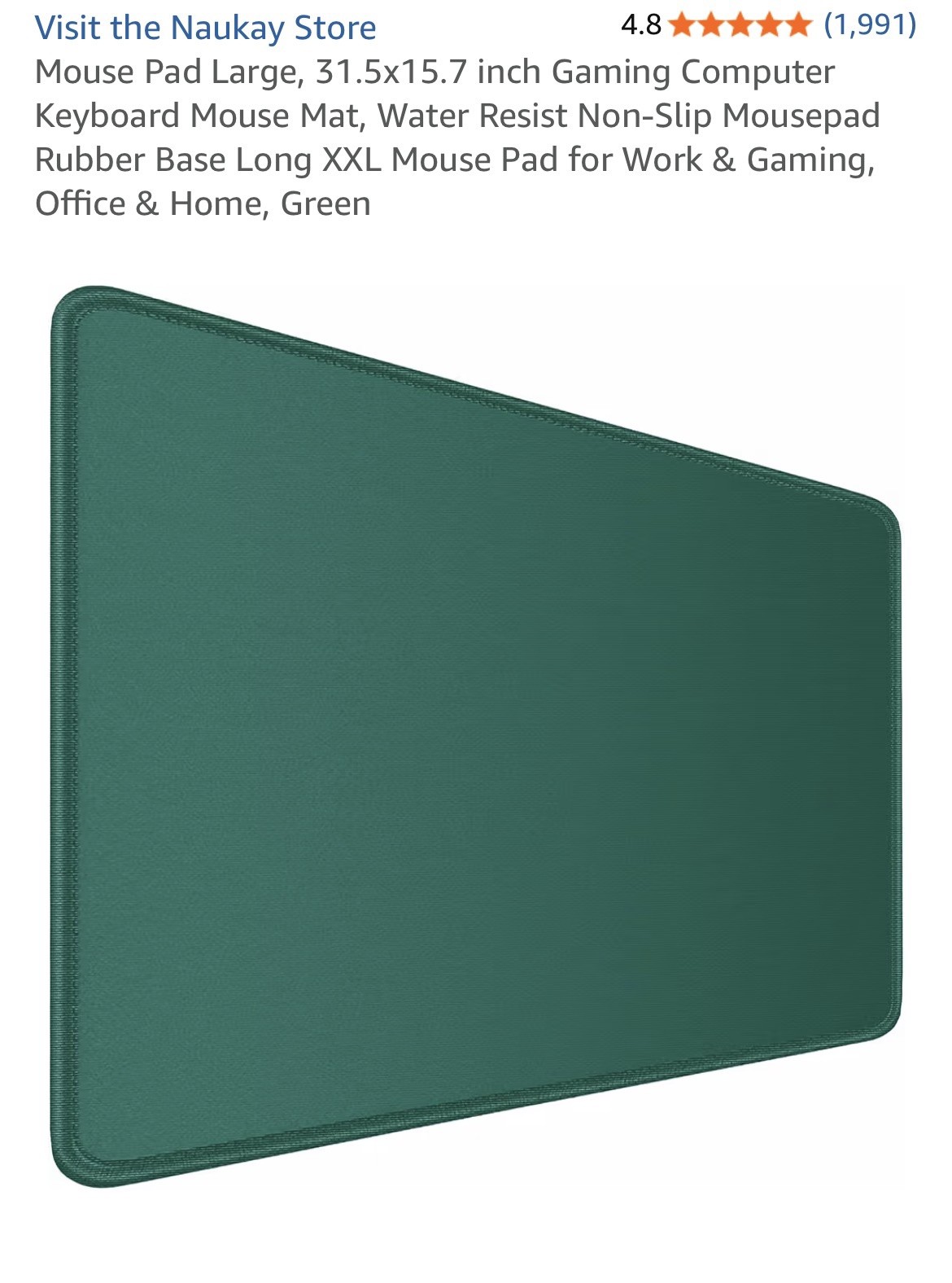 Large Gaming Mouse Pad Desk Mat 31.5 x 15.7 in Forest Green XXL Amazon Naukay