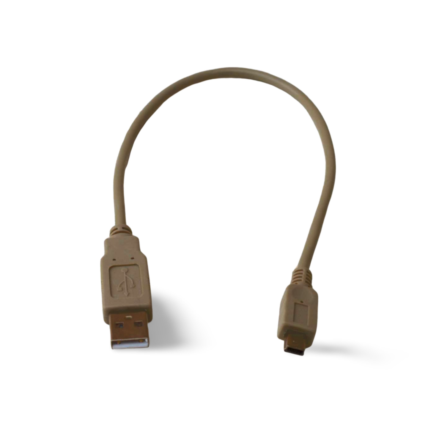 1ft USB Type A to Mini B 5 Pin Cable - Beige