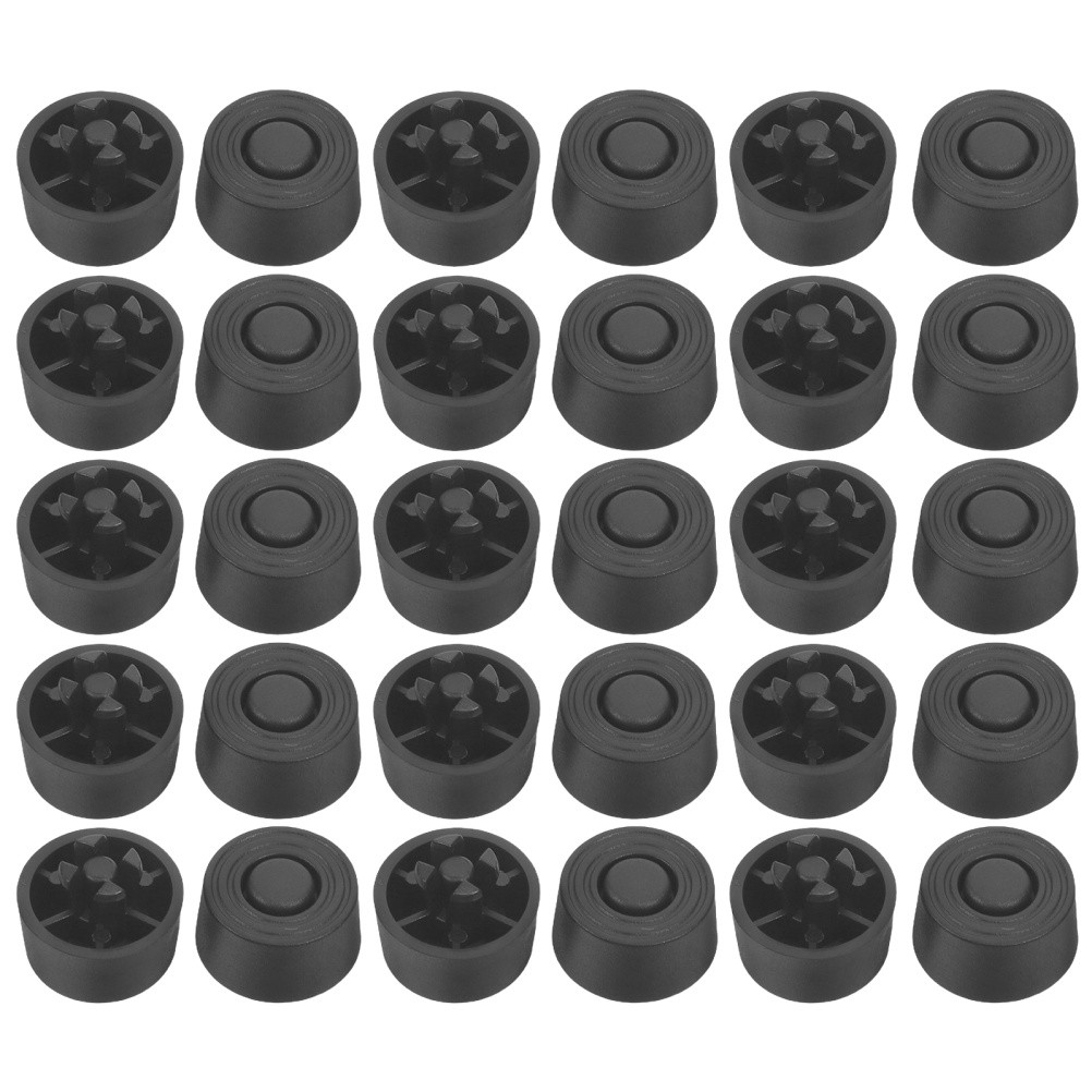 30Pcs Push in Pc Case Feet Pads Black Reusable Shock Absorbing Supports