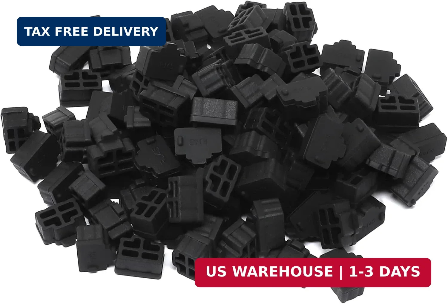 iexcell 125 Pcs Black Silicone Ethernet Hub Port RJ45 Anti-Dust Cover Cap Protec