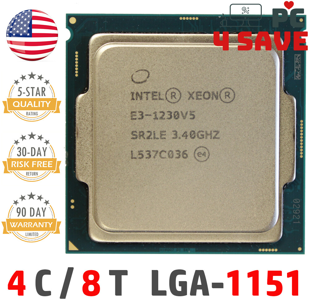 Intel Xeon E3-1230 V5 CPU 3.4 GHz 4-Core LGA-1151 Server Workstation SR2LE 80W