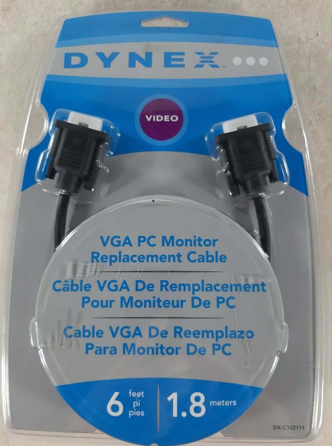 Dynex VGA PC Monitor Replacement Cable DX-C102111 6 Feet 1.8 Meters Dynex Video