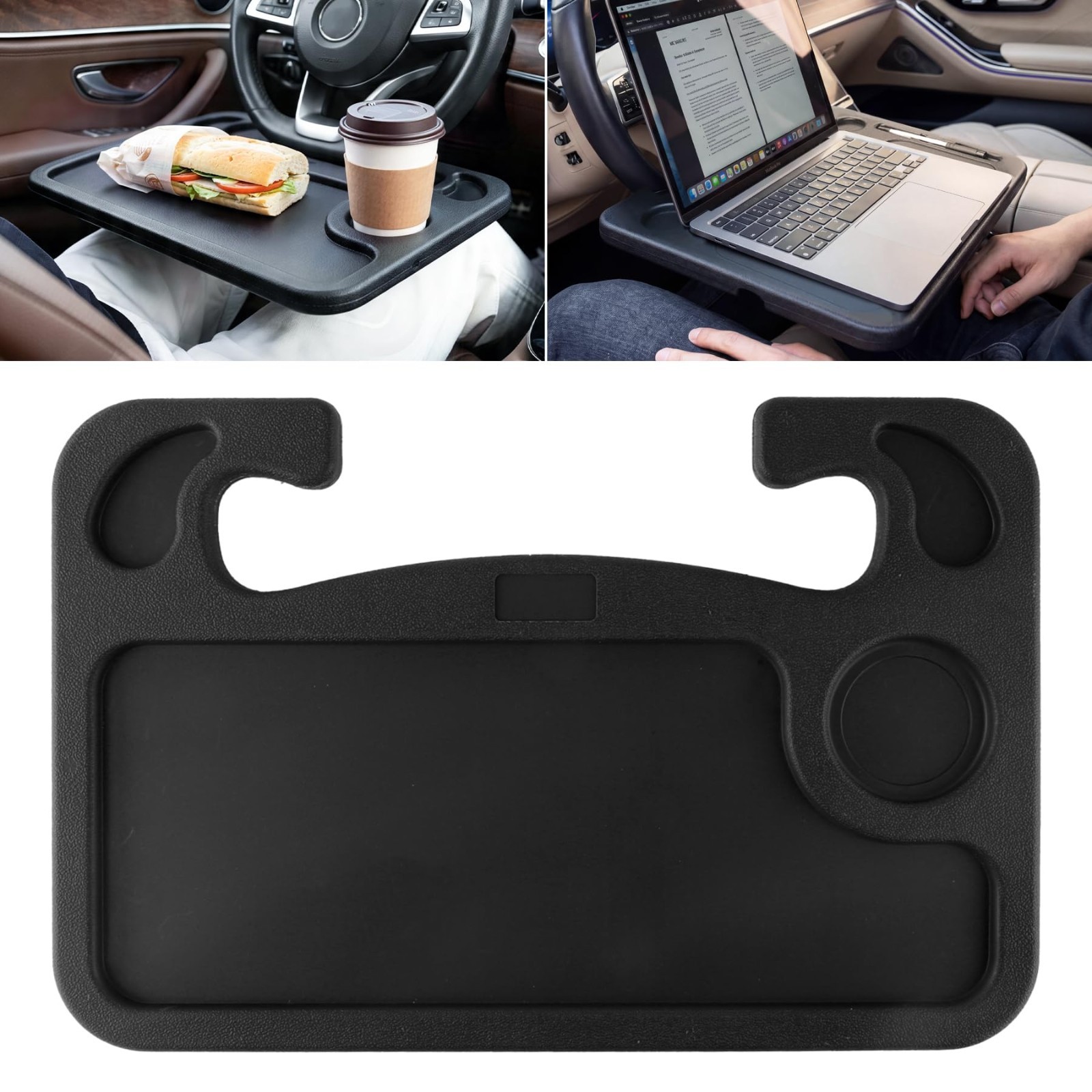Multipurpose Car Steering Wheel Desk for Laptop & Eating, Travel Accessory Tray