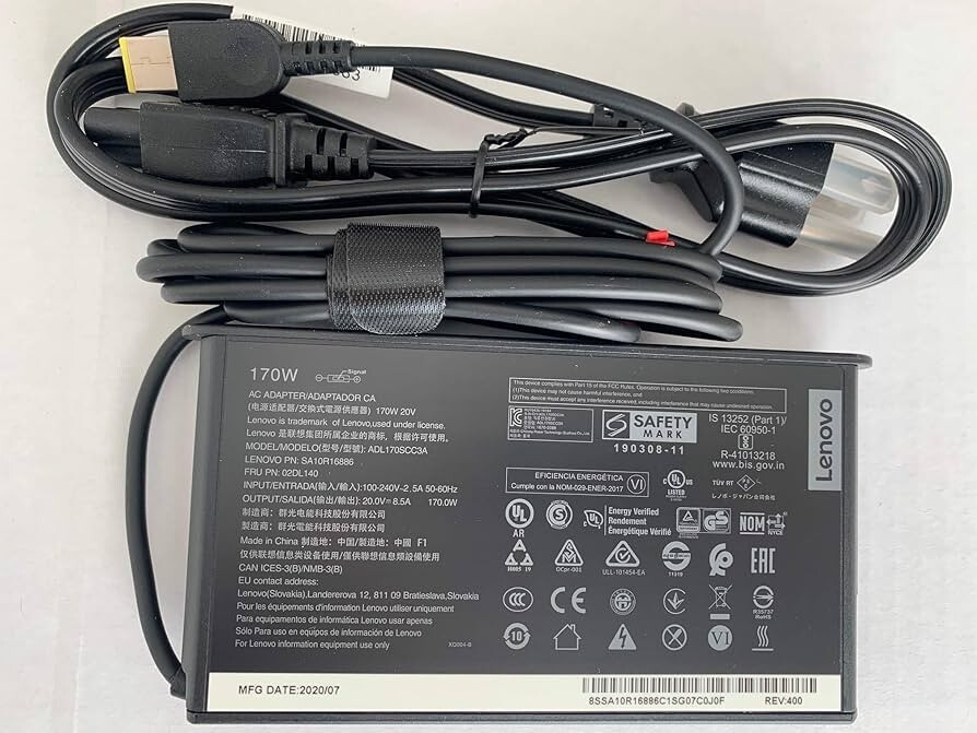 Genuine 170w Slim AC Power Charger For Lenovo Legion 15" 5 15IMH05 15ARH05