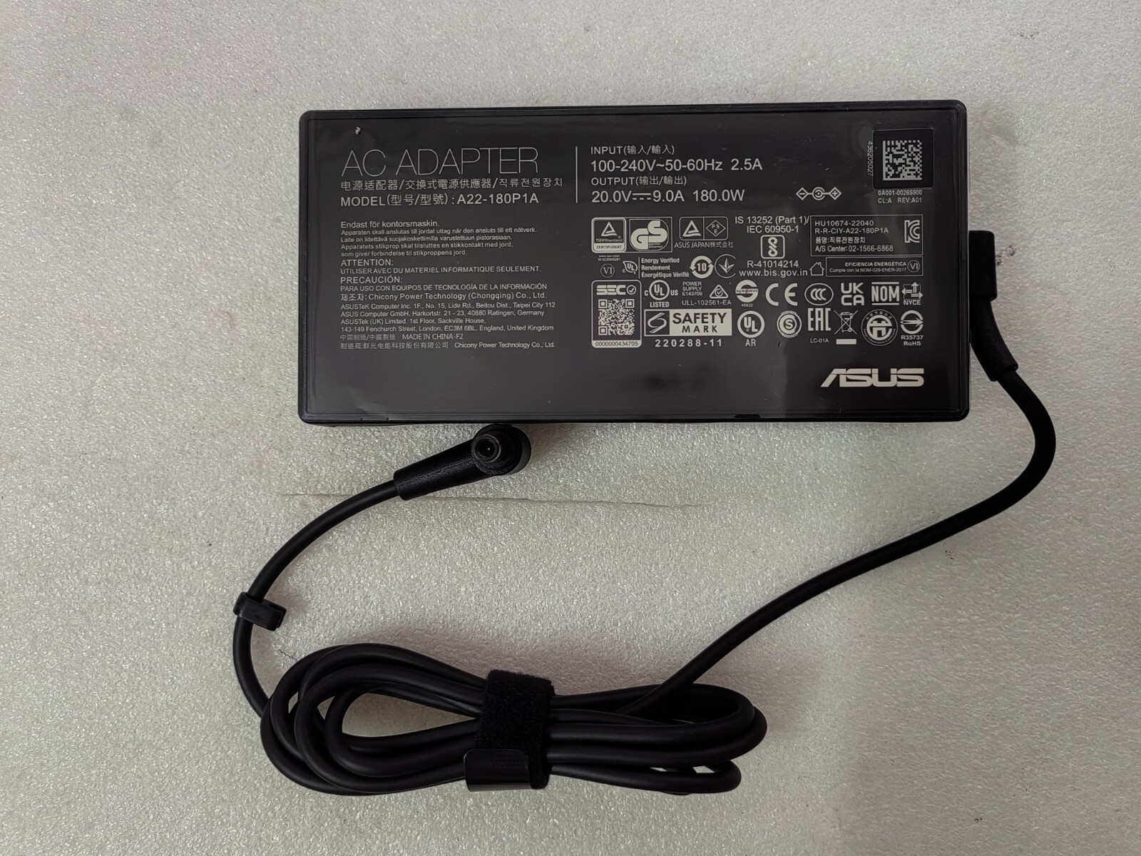 For ASUS Zenbook Pro 14 Duo OLED UX8402ZE ø6.0 180W Adapter A22-180P1A Genuine