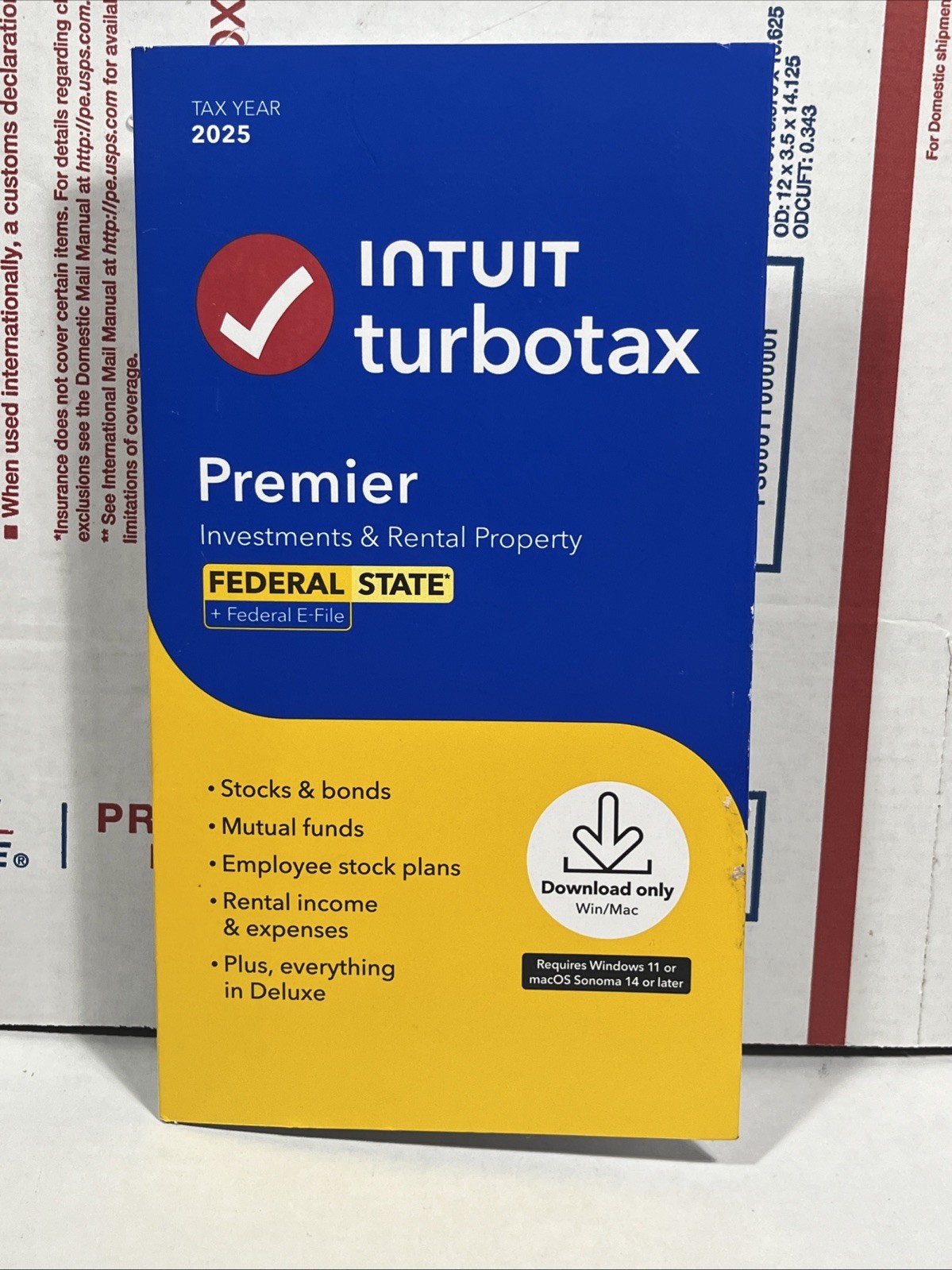 New TurboTax Premier 2025 Tax Software Fed & State Tax Win & Mac  Sealed