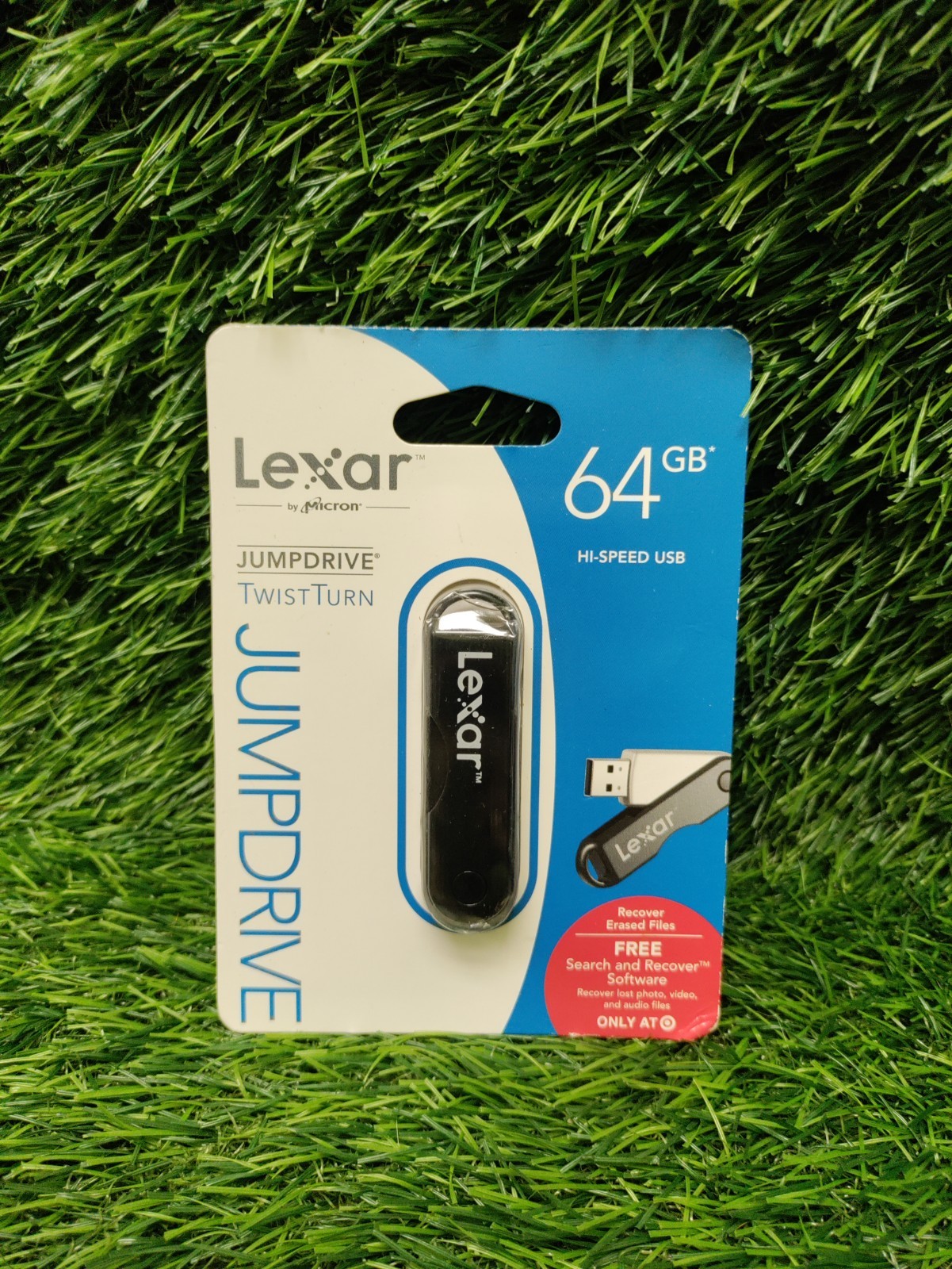 Lexar JumpDrive TwistTurn 64GB USB Flash Drive  Black