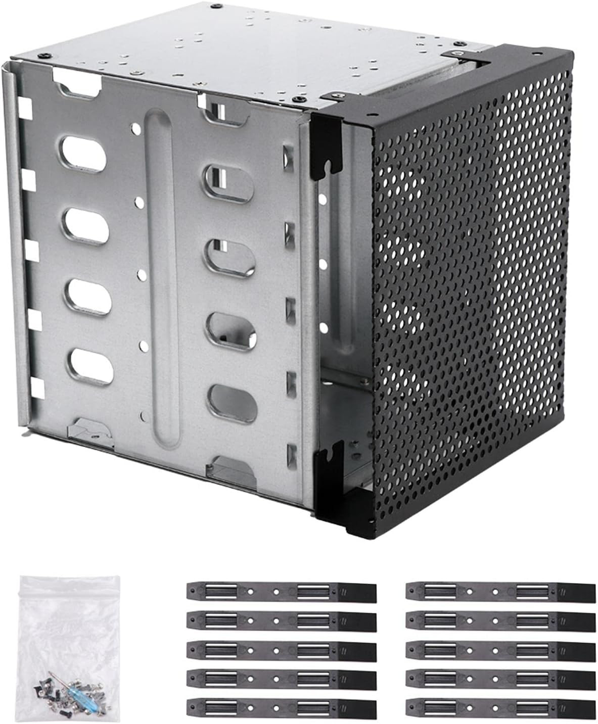 Hard Drive Cage, Galvanized Steel Plate Hard Driver Tray with Fan Space, 5.25" t