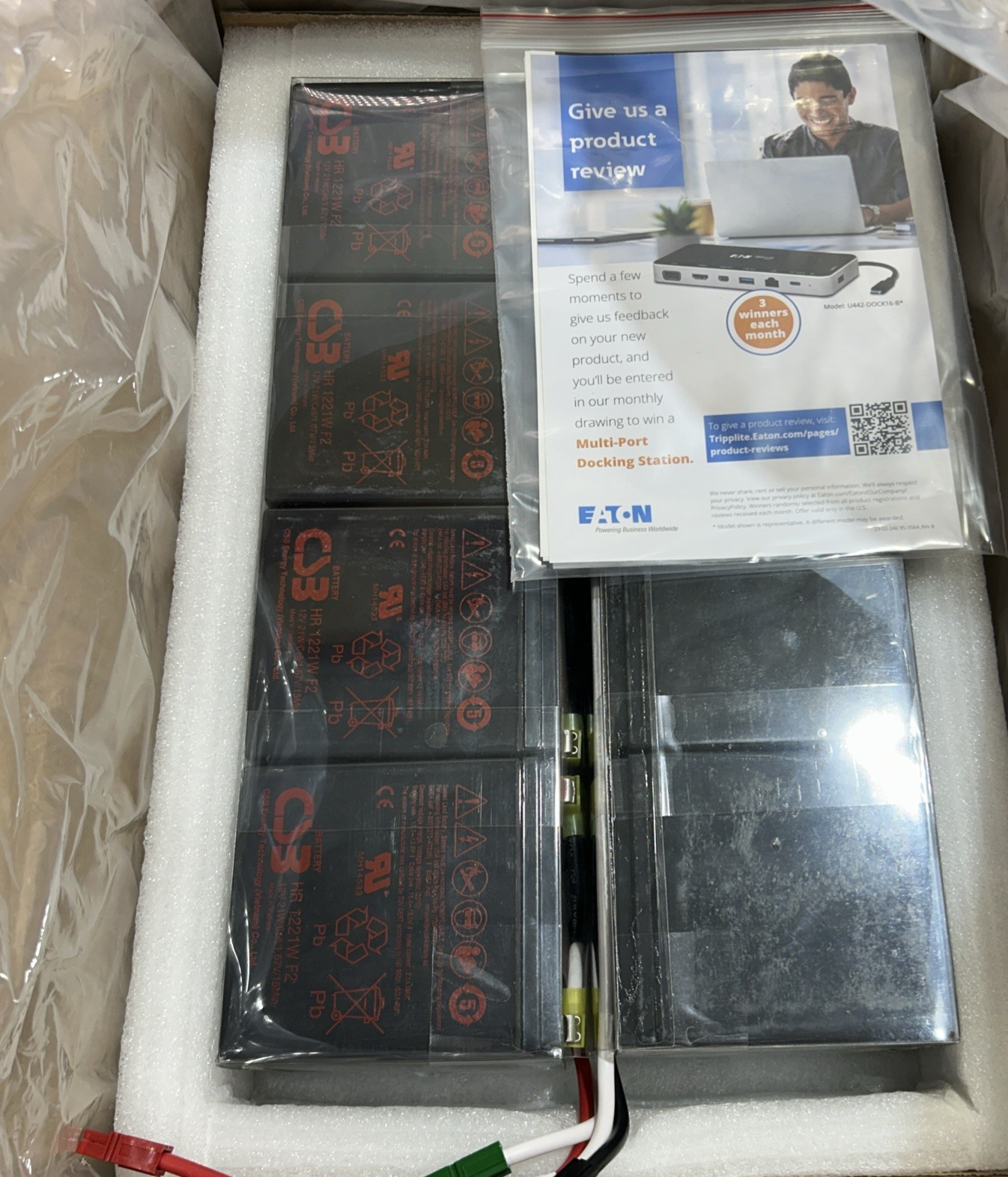 Eaton Tripp-Lite RBC5-192 Set of 8 Replacement 192VDC Batteries