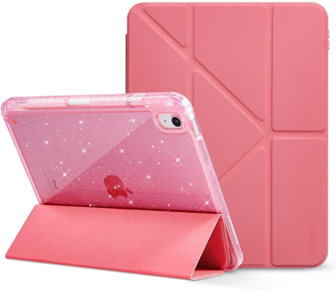 Pink Glitter Case for iPad 11th Gen | Multi-Angle Stand Cover, Protective Design