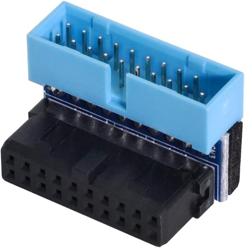 USB 3.0 20Pin Male to Female Extension Adapter down Angled 90 Degree