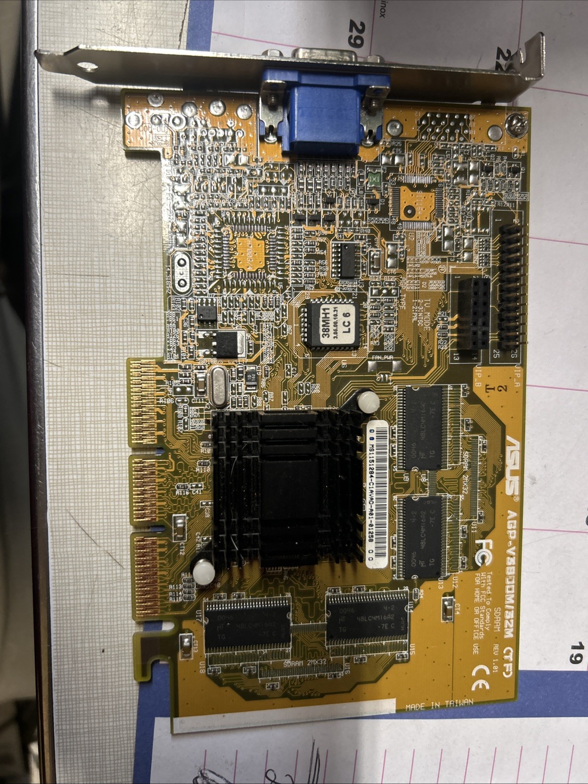ASUS AGP-V3800M 32MB NVIDIA RIVA TNT2 M64 AGP VGA Retro Graphics Card Tested