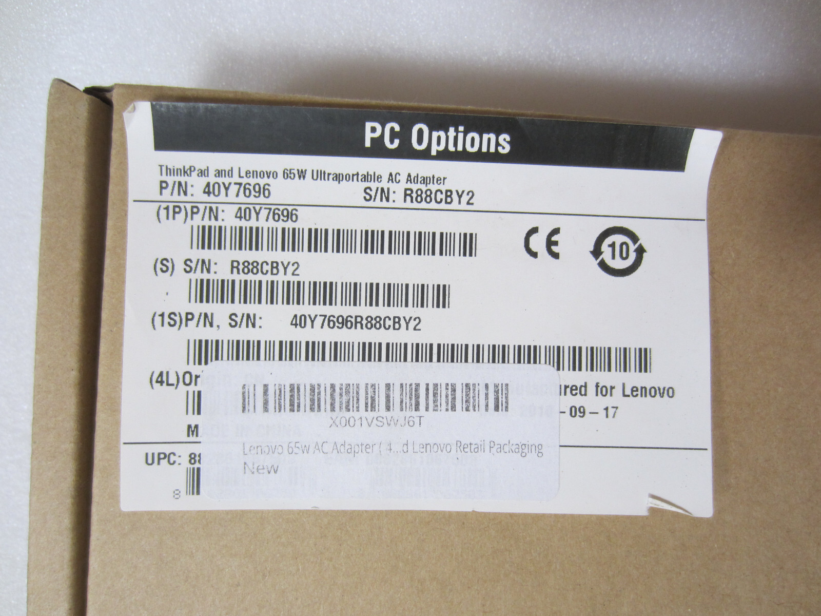 Genuine Lenovo 65W 20V AC Adapter Power Supply ThinkPad X Series 40Y7696  ..