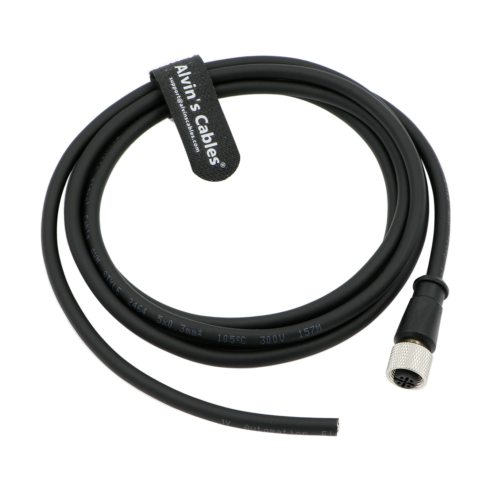 M12 A Code 5 Pin Female Aviation Sensor Shielded Cable for Industrial Automation