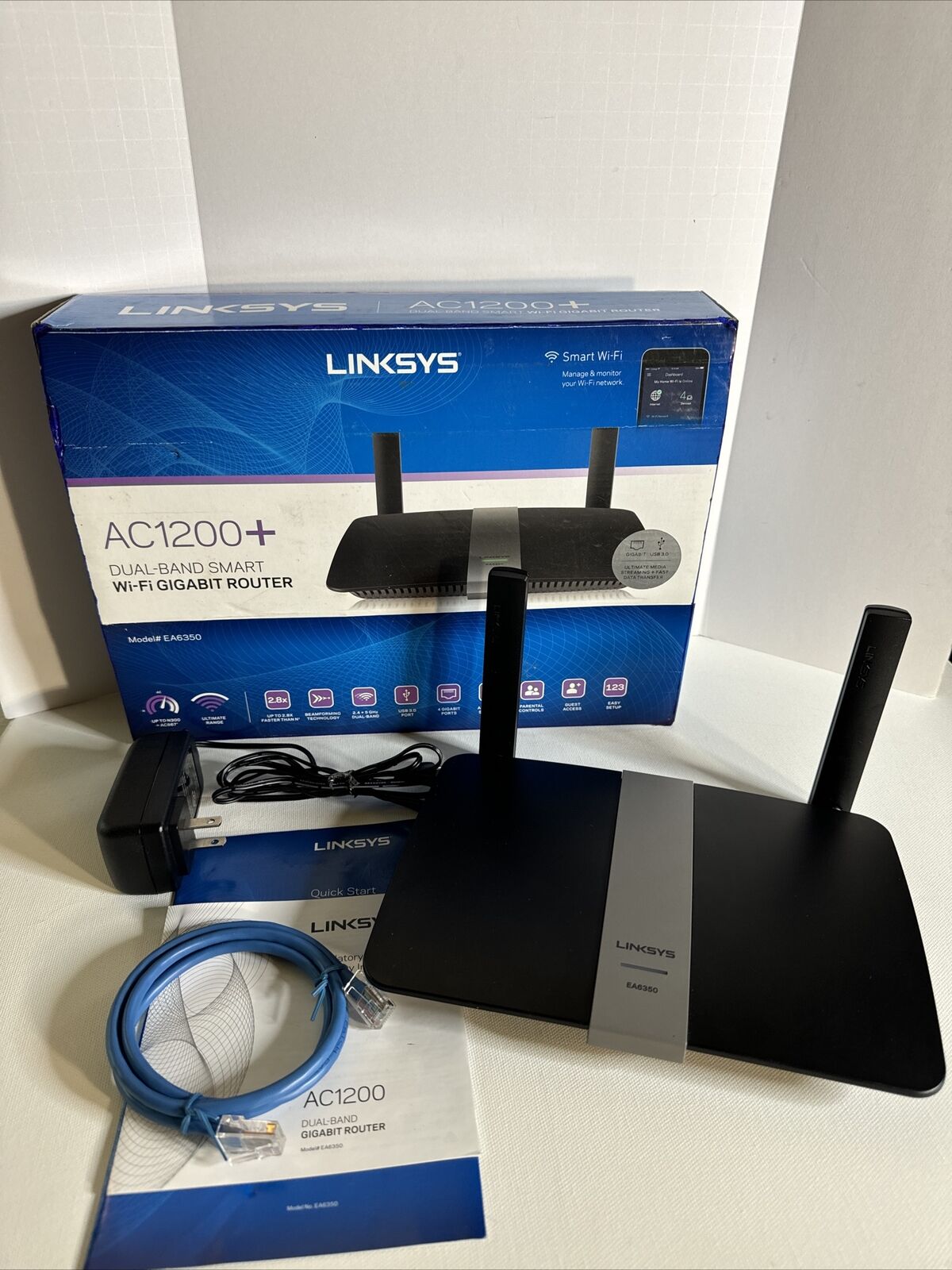 Linksys EA6350 v3 AC1200 Dual-Band Smart Wi-Fi Gigabit Router 