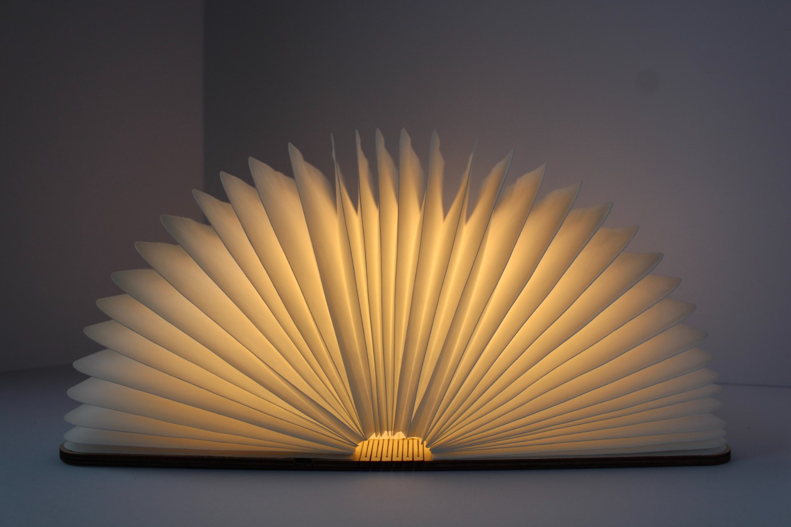 Gingko Design Smart Book Light Large Walnut Wood Rechargeable LED Folding Lamp