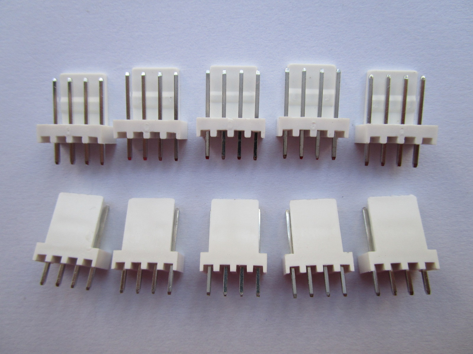 200 pcs Pitch 2.54mm 2510 4 Pin Male Plug Connector White Color Straight New