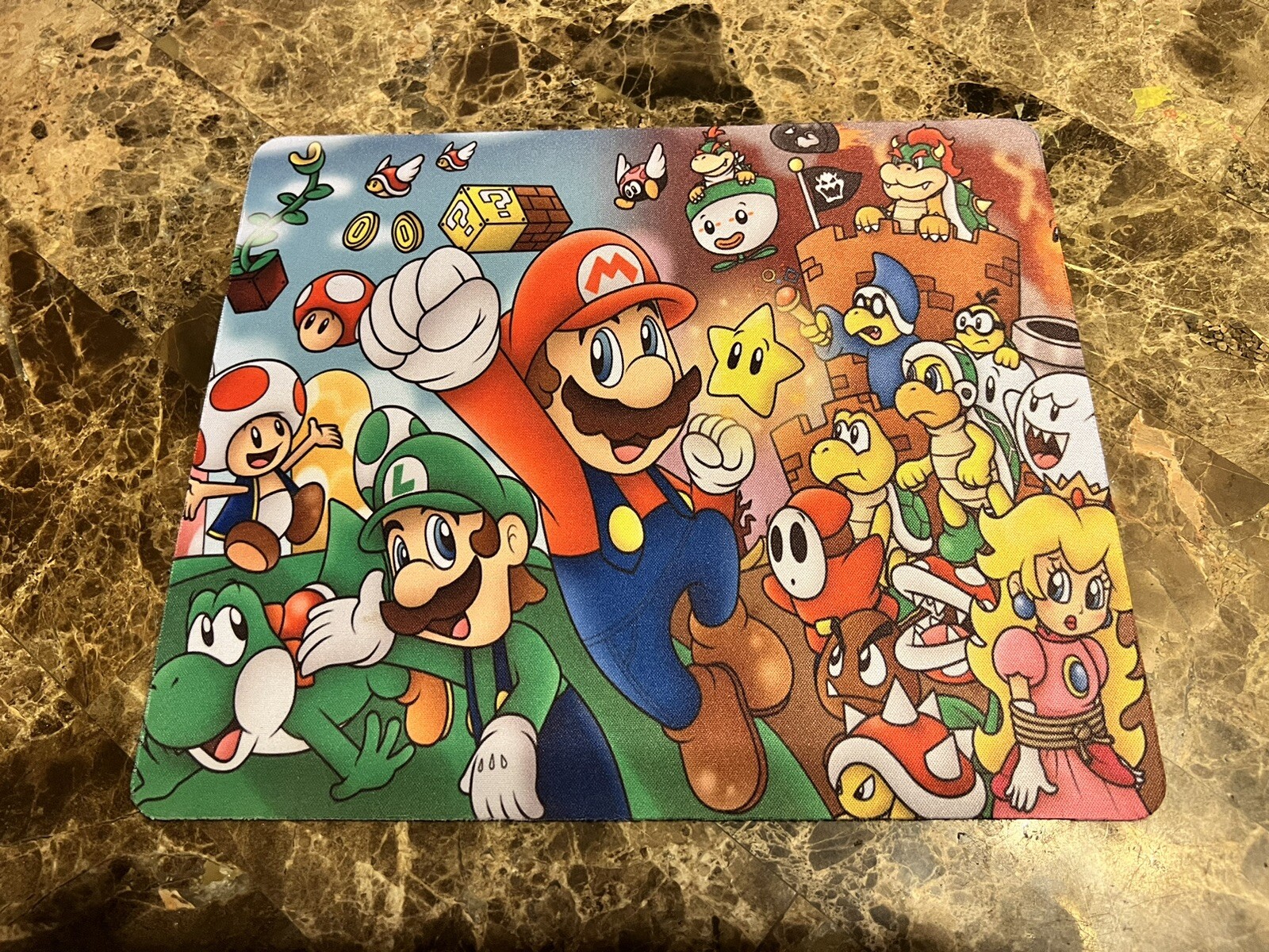 Super Mario Brother's Computer / Laptop Mouse Pad Yoshi Princess Peach Star