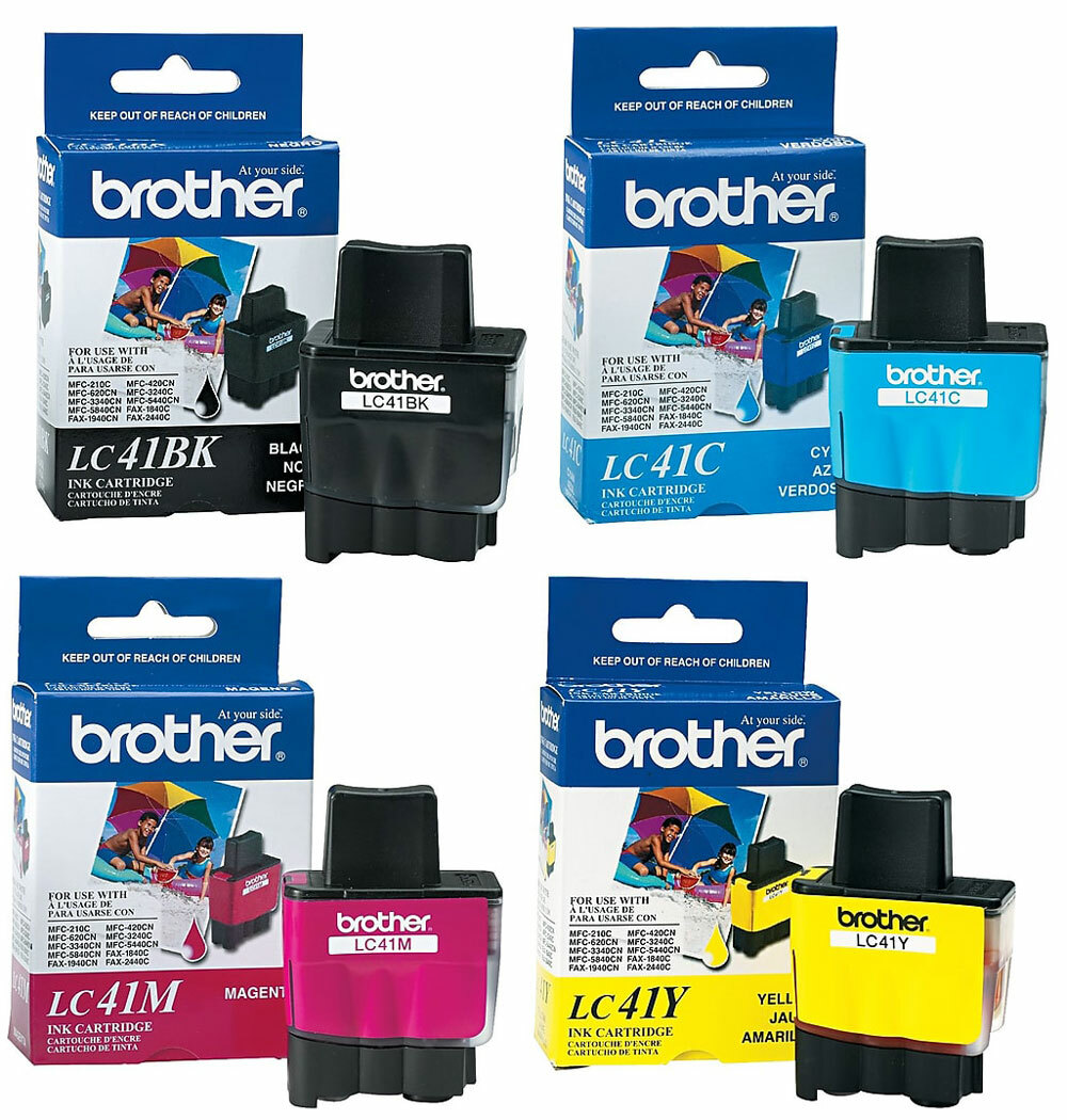 4PK Genuine Brother LC41 Ink for IntelliFax 1840C 1940C 2440C MFC-420C MFC-620CN