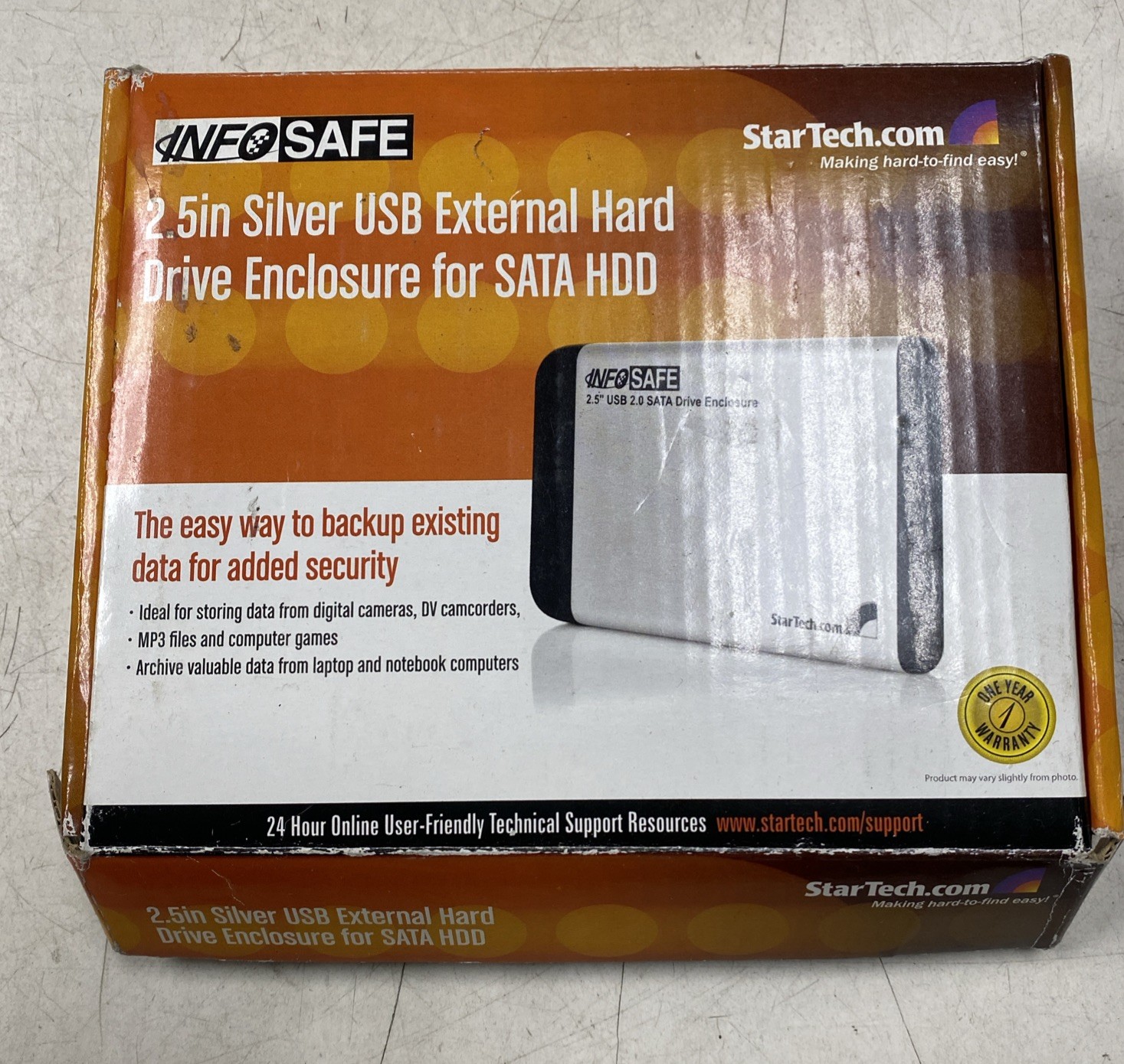 StarTech SAT2510U2 Silver 2.5-in USB 2.0 External SATA Hard Drive Enclosure
