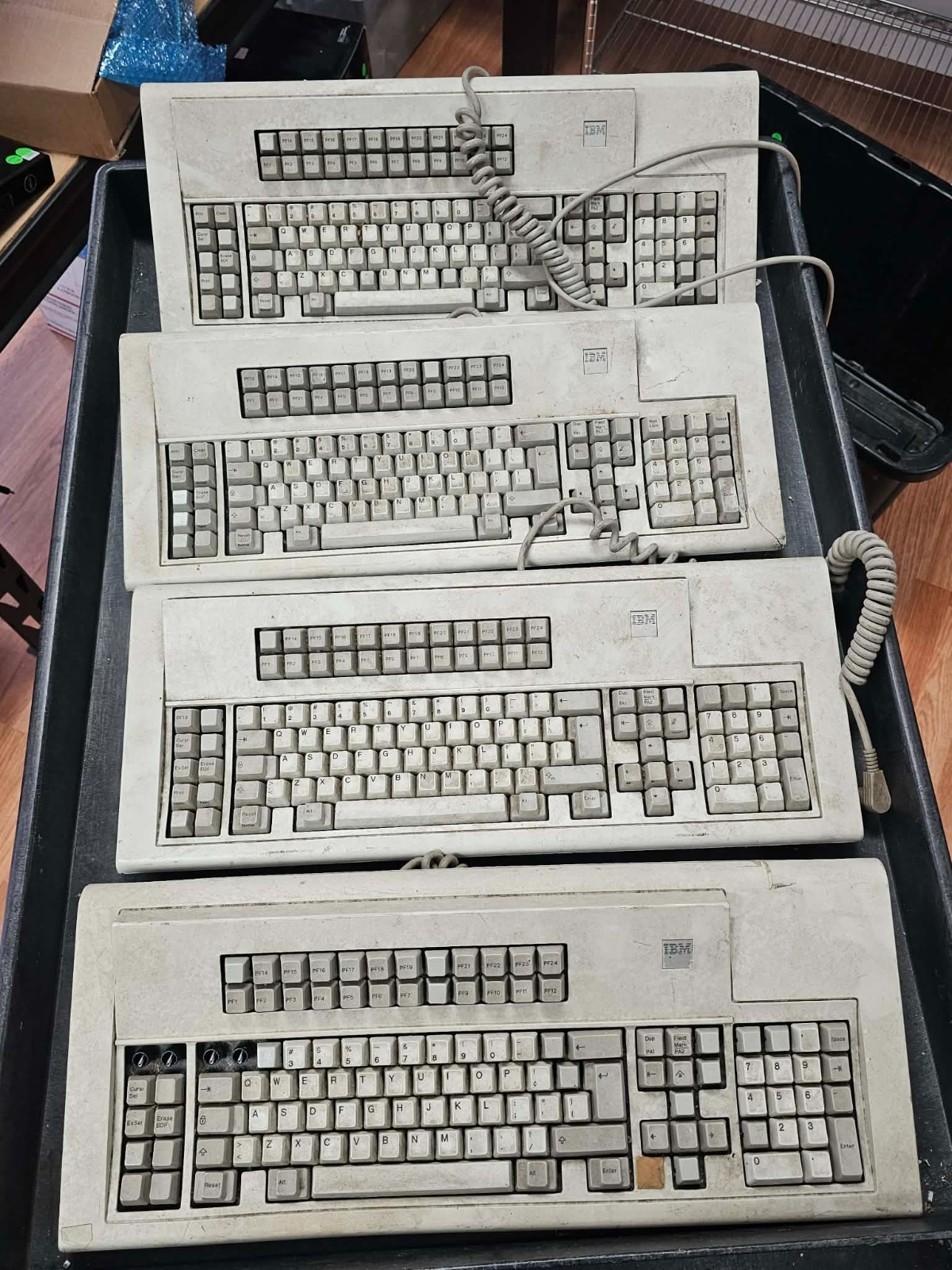 4x IBM Model M/F 122-Key Battleship Terminal Keyboards 1390238 1985 Vintage Rare