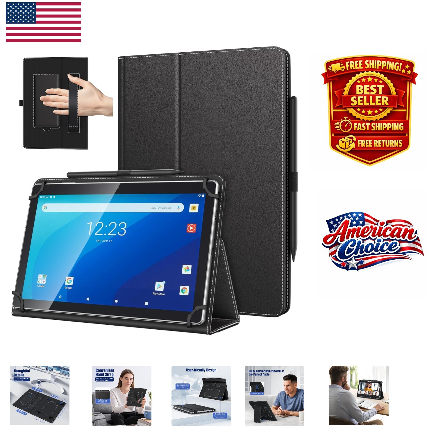 Versatile 9.6-11 Inch Android Tablet Cover with Scratch Resistance & Easy Access