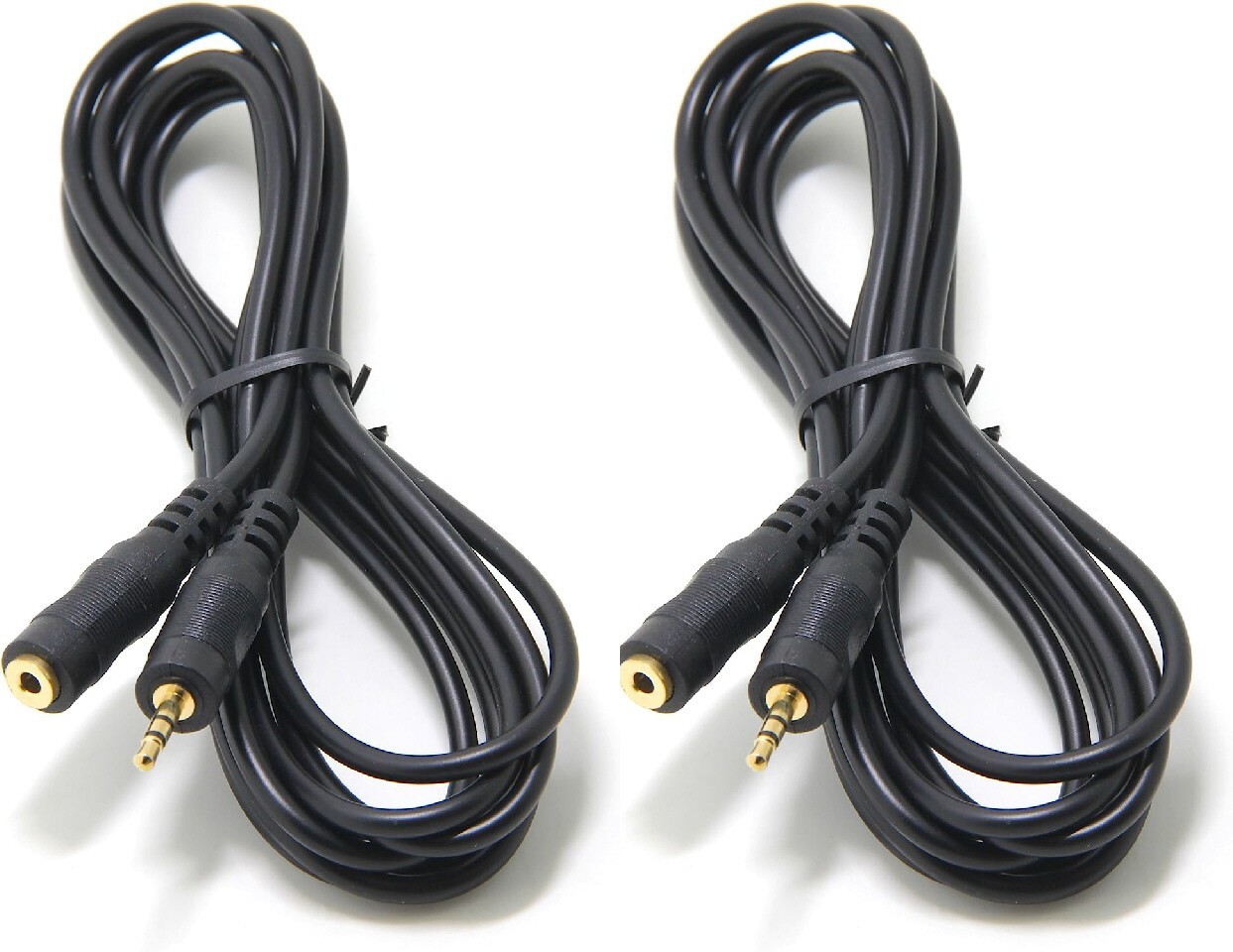 (2) Pack 15ft 3.5mm 1/8" M-F Stereo Headphone Extension Audio Cable Wire VWLTW