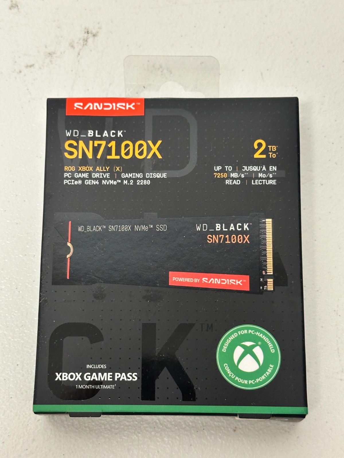 Sandisk WD BLACK SN7100X NVMe 2TB ROGXboxAlly XBOX Gamepass Included 1 Month NEW