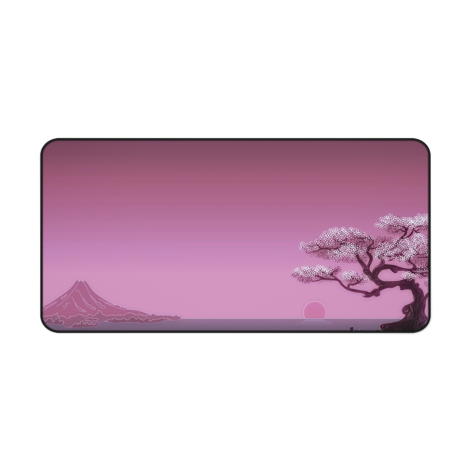 Pink Sakura Sunset Desk Mat | Cherry Blossom Mouse Pad