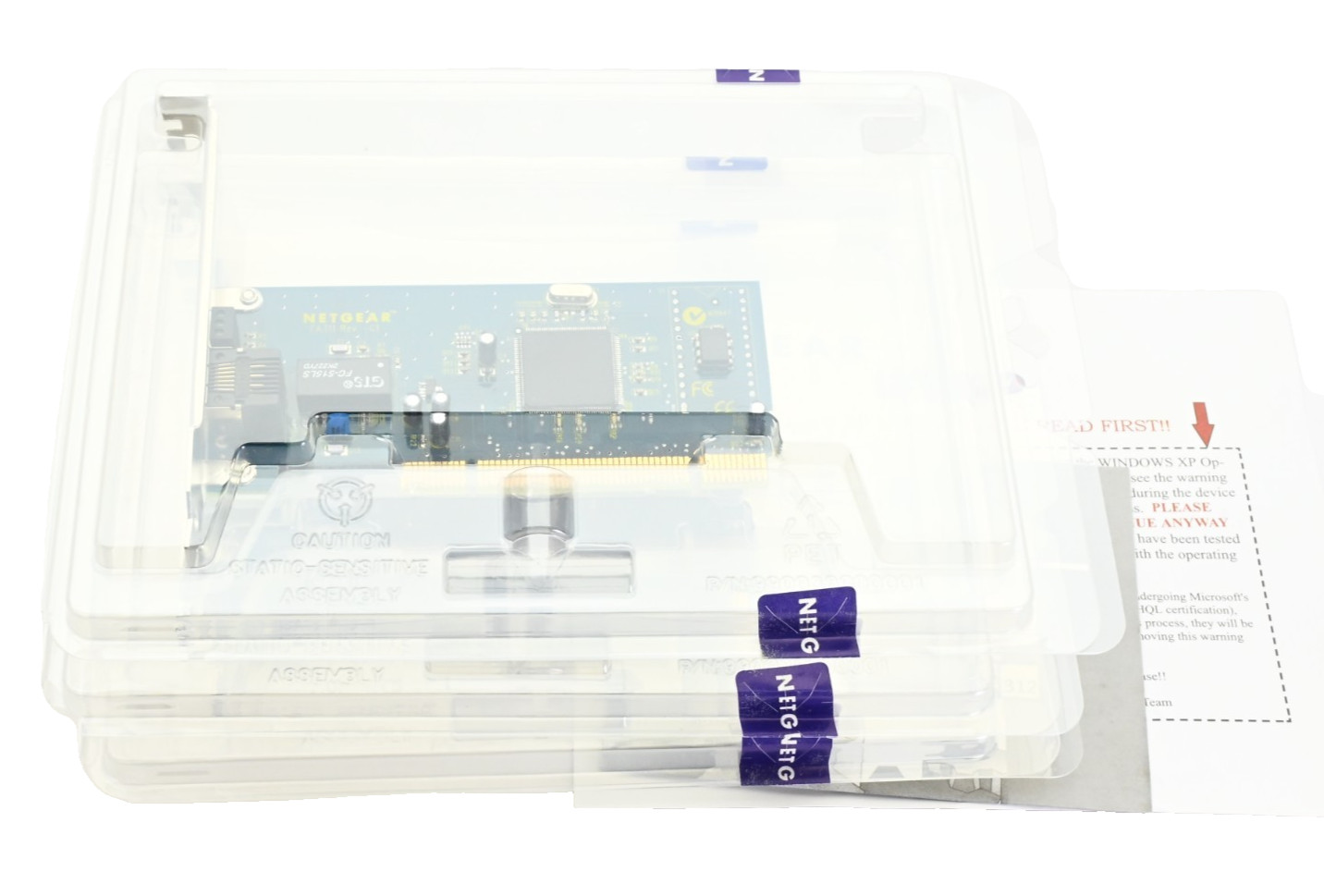 Lot of 3x Netgear Fast Ethernet PCI Adapter Network Card 10/100 Mbps FA311 - NEW
