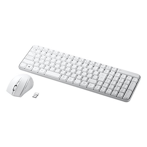 Sanwa Supply Wireless Keyboard with Mouse White SKB-WL25SETW