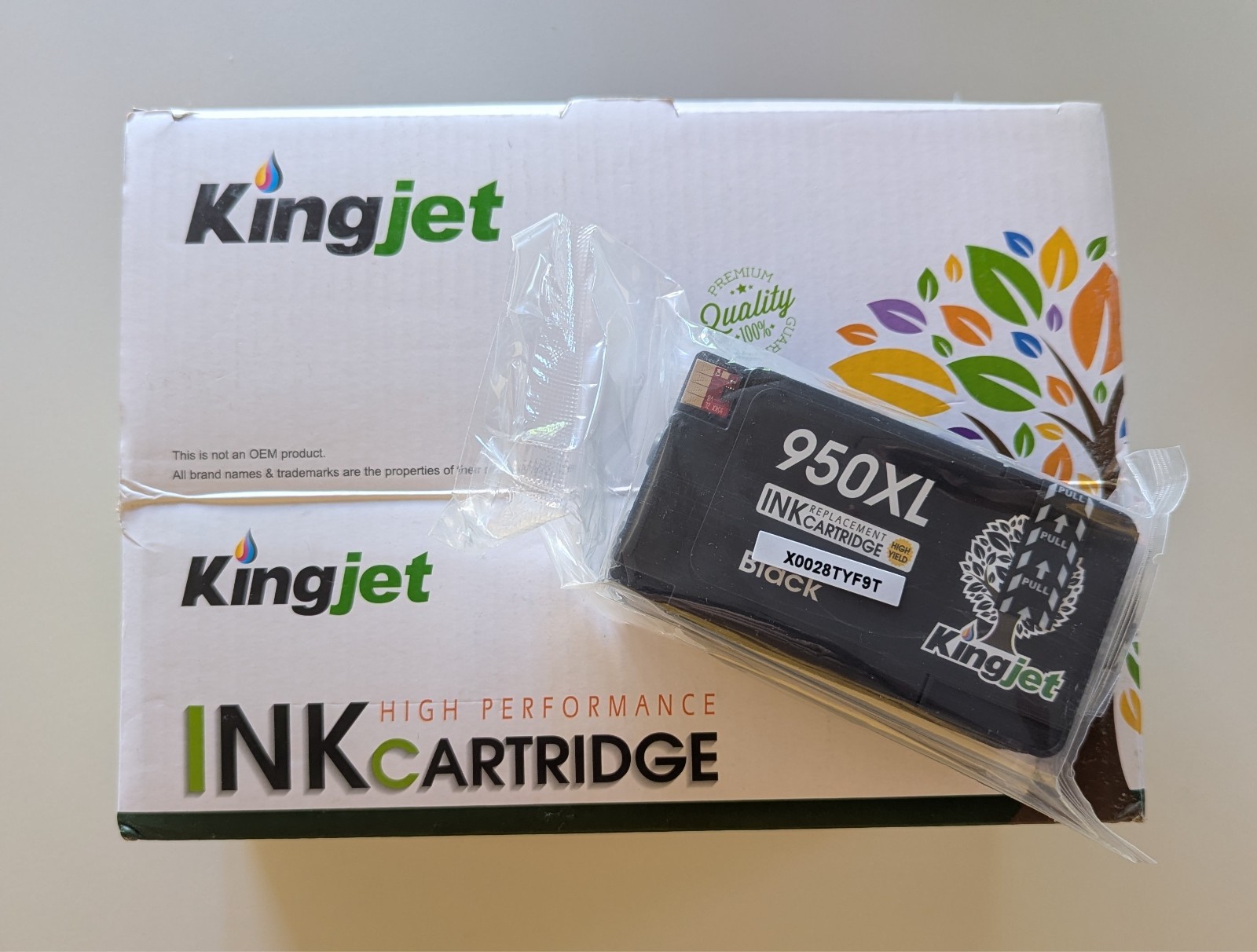 950XL BLACK Ink Replacement Cartridge KINGJET - New, Still Sealed (A)