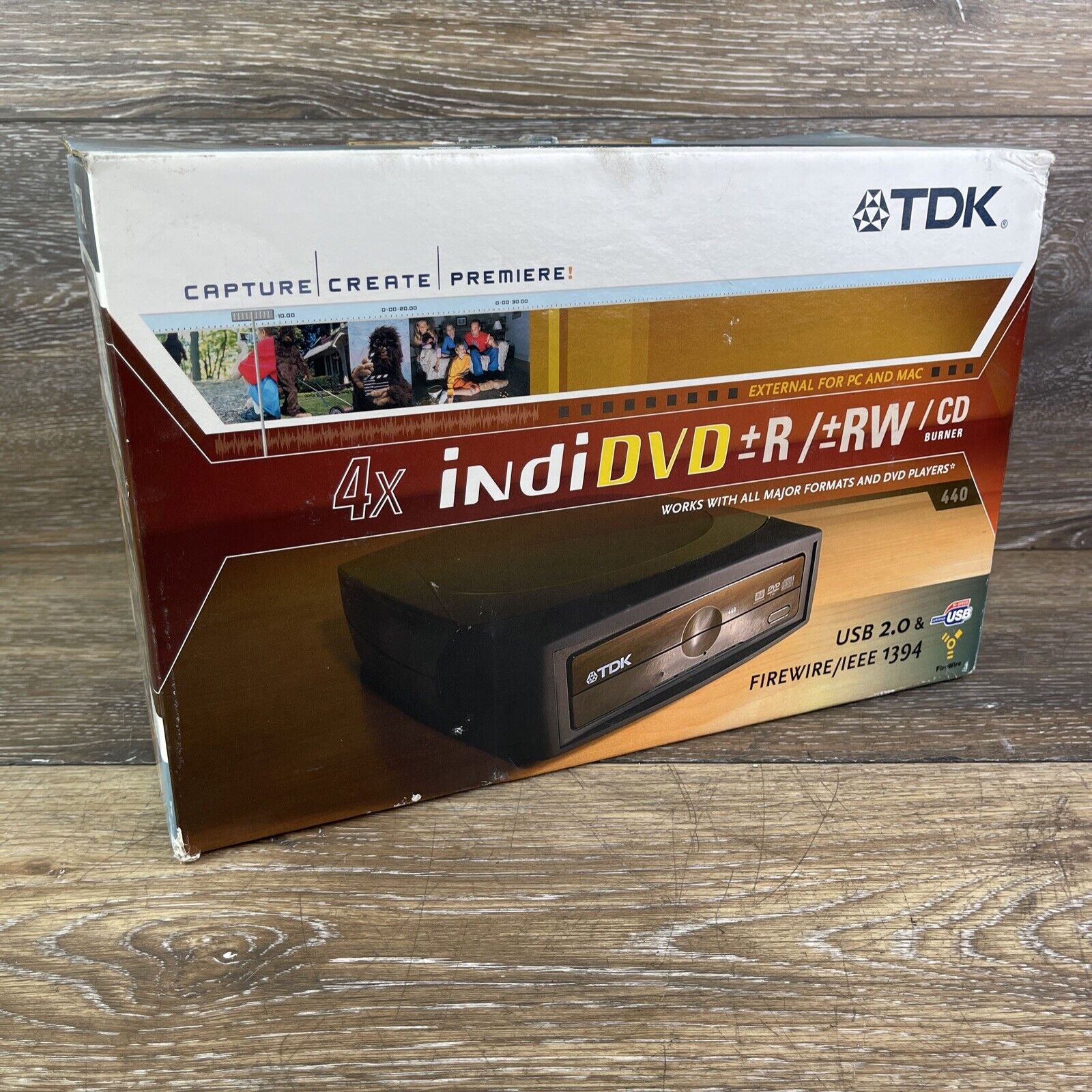 TDK 4X IndiDVD R/RW/CD Burner DED +440 New Open Box Vintage Electronics