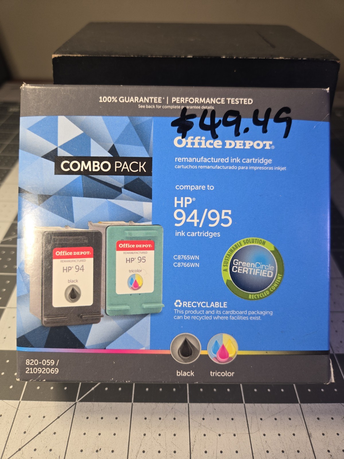 HP 94/95 Ink Cartridges Office Depot Tri-Color Black Combo Packs
