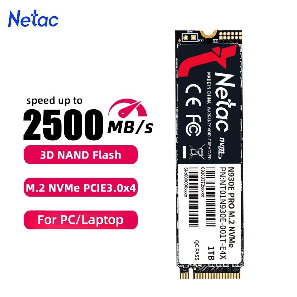 Netac 2TB 1TB 500GB 256GB M.2 PCIe SSD 2280 NVMe Internal Solid State Drive lot