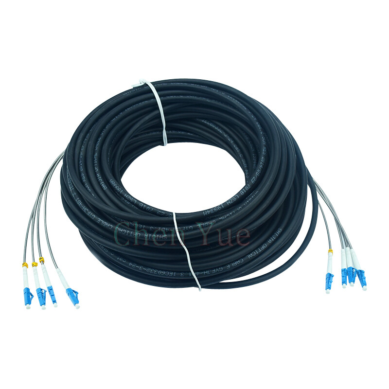 100M Field Outdoor Fiber Cable LC-LC 4 Strand 9/125 Single Mode Fiber Patch Cord