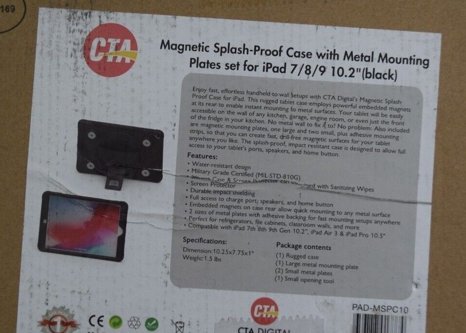 CTA Digital Magnetic Wall Mount Silicone Case iPad 7/8/9 10.2