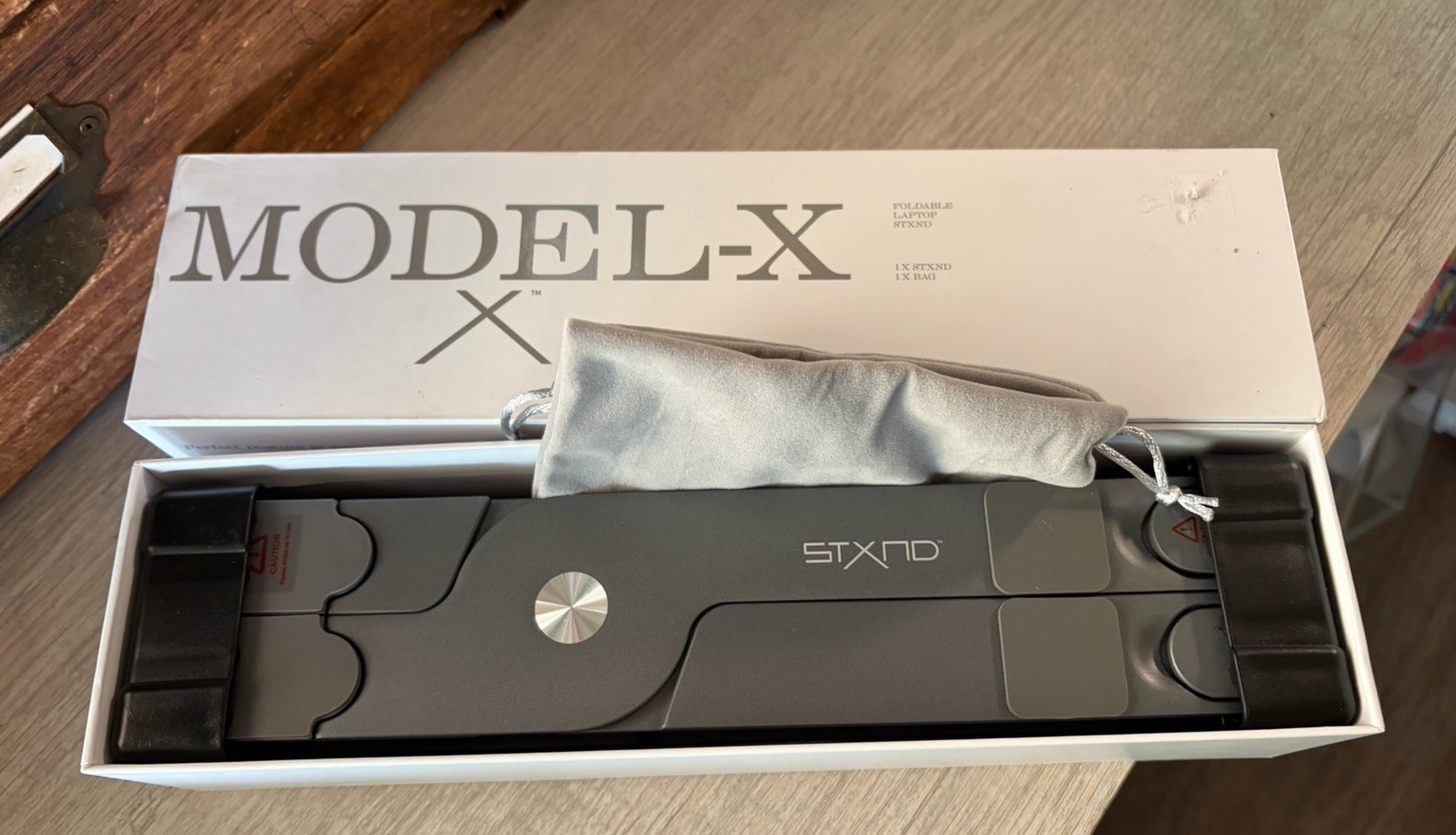 New Open Box STXND Model-X Laptop Stand  Adjustable Gray Silver