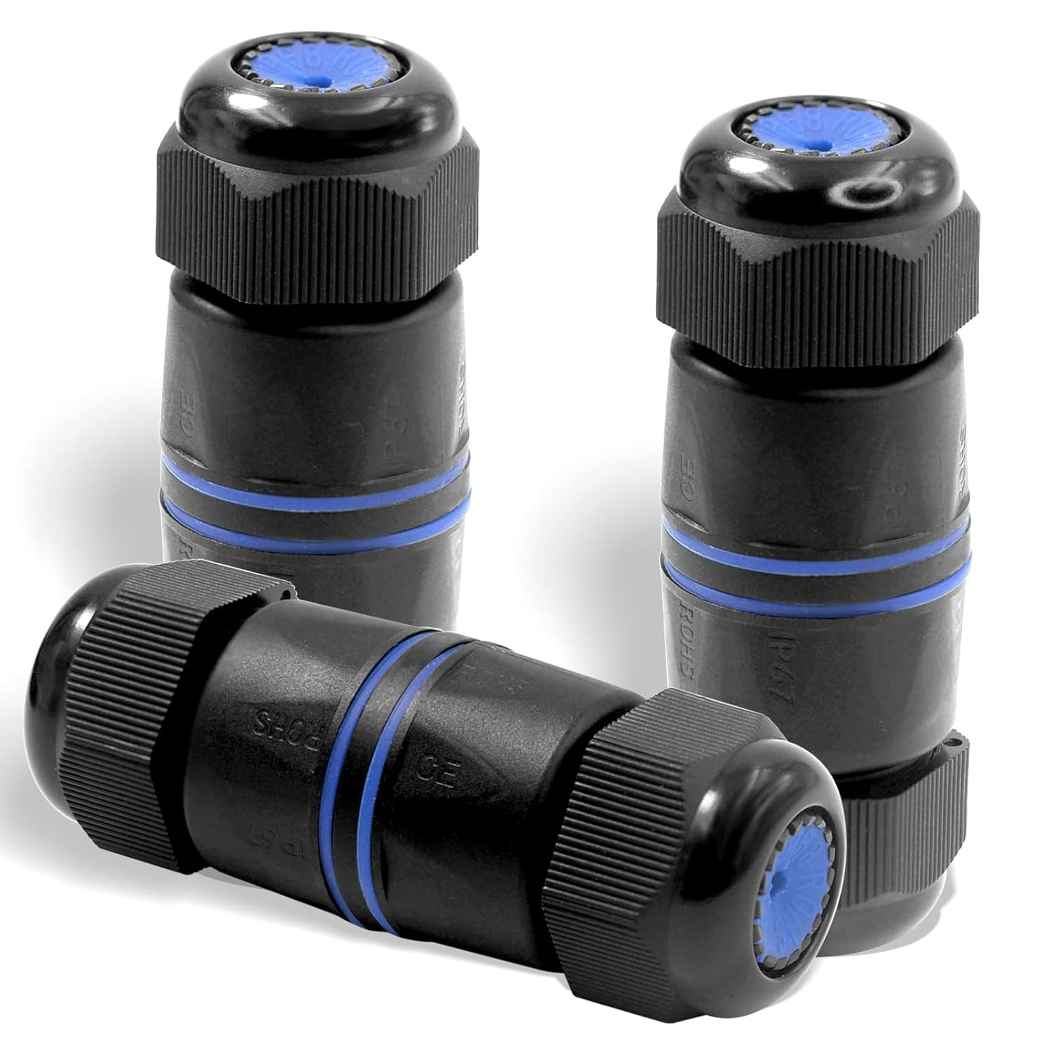 Acoplador RJ45 impermeable IP68, conector Ethernet blindado, 3 unidades.