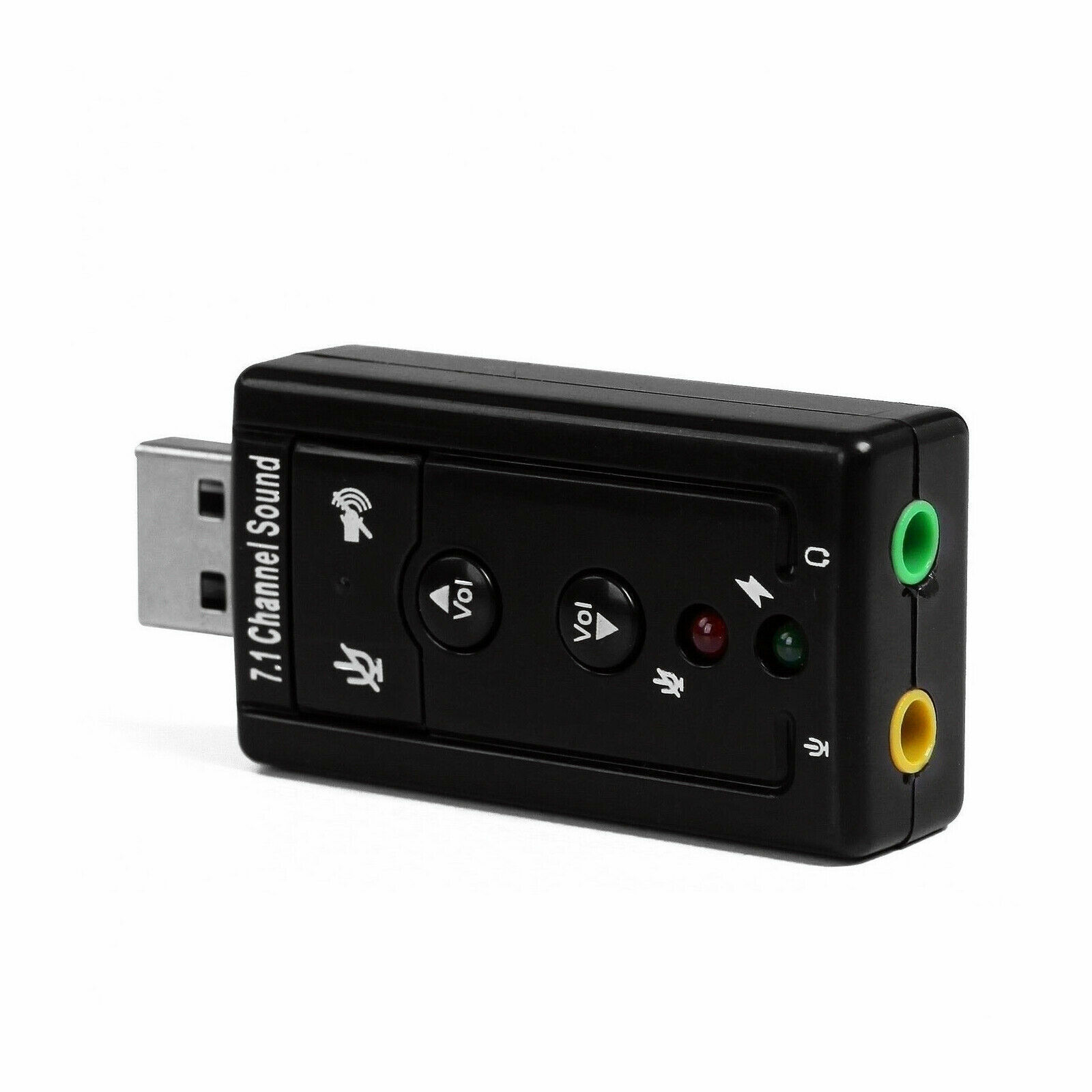 USB 2.0 External 7.1 Channel 3D Virtual Sound Card Mic Adapter Laptop PC #15 NEW