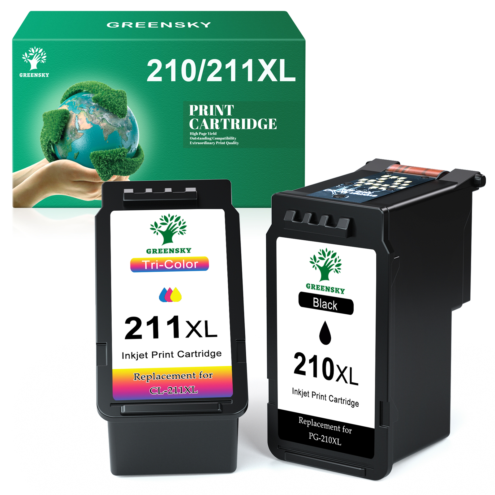 2-Pack Ink compatible for Canon PG-210XL CL-211XL PIXMA iP2700 2702 MP280 MP480