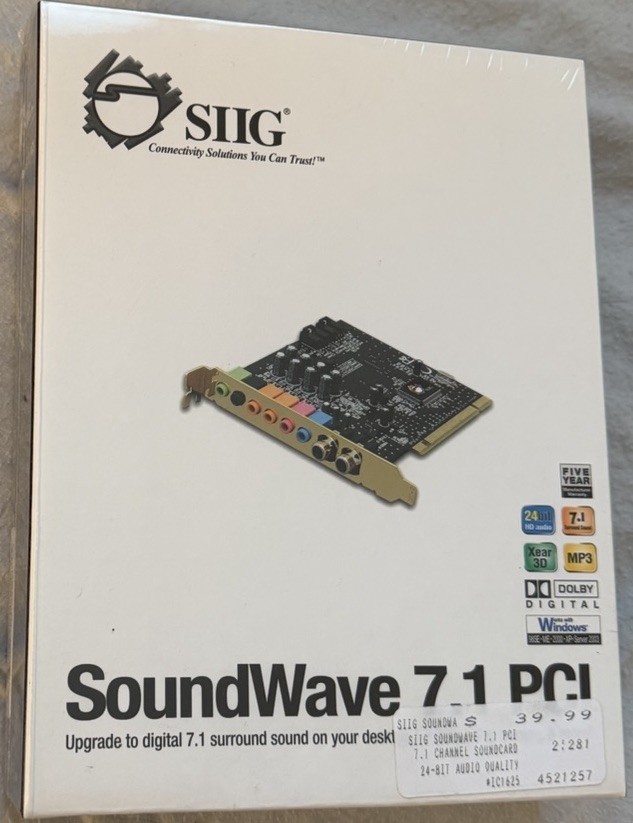 SEALED New In Box SIIG SoundWave PCI (IC710012) Sound Card NIB